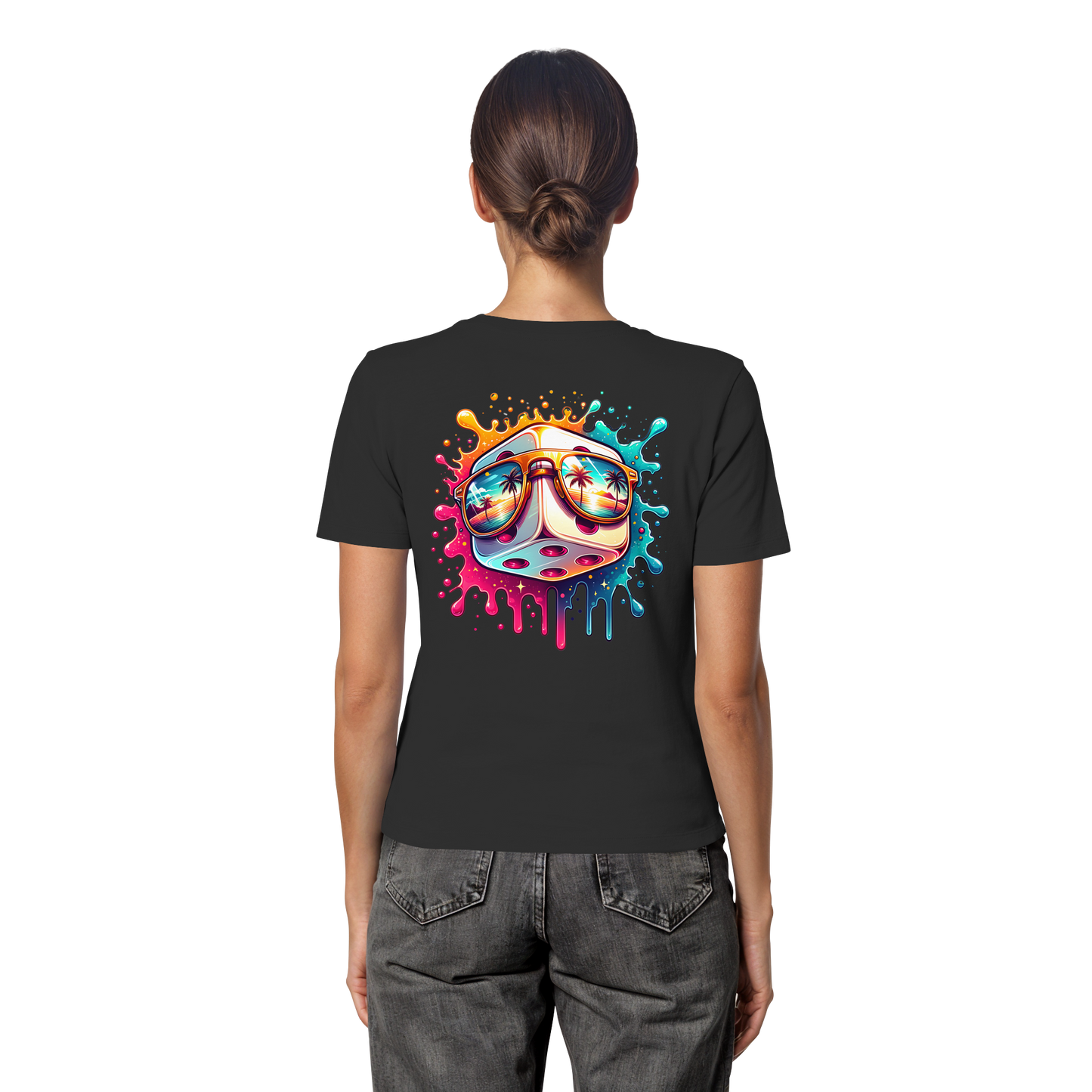 Sunset Vibes Dice - Fitted Ladies Organic Shirt