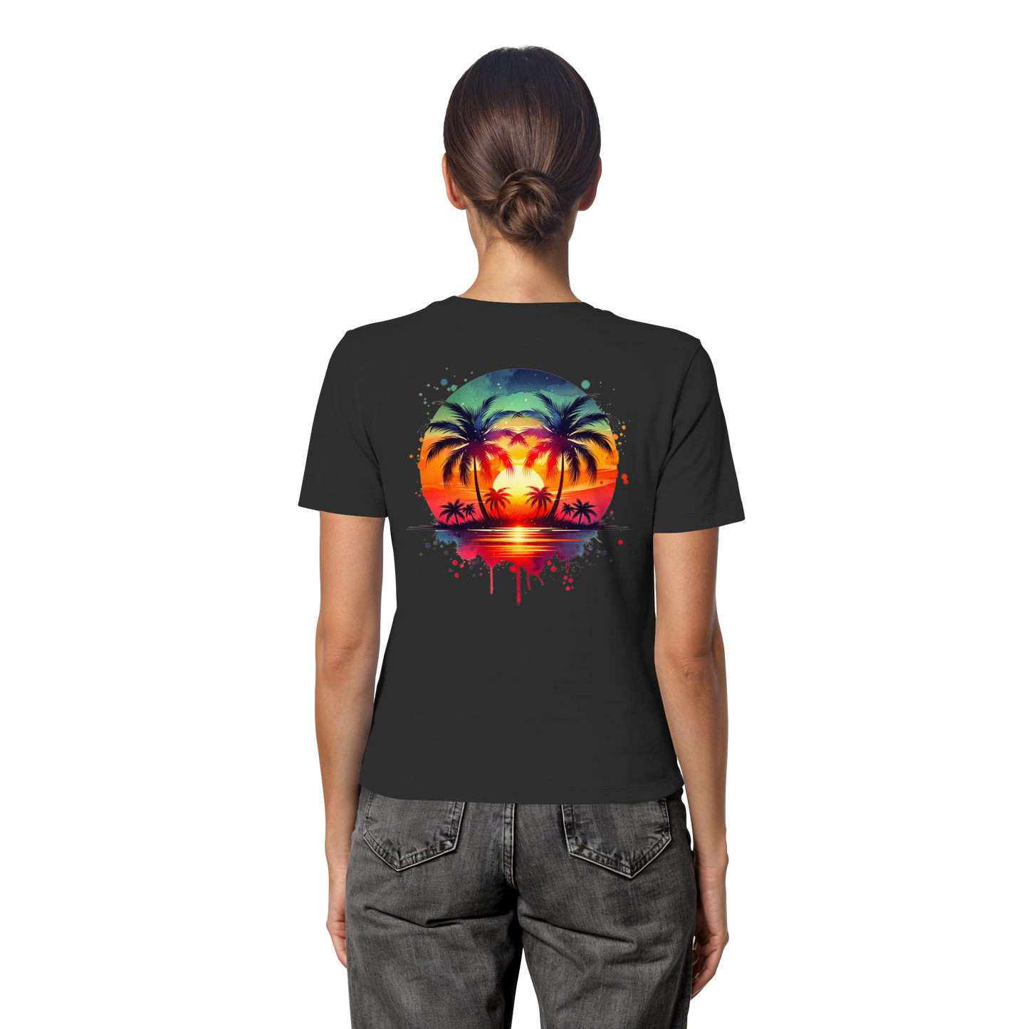 Tropical Sunset - Fitted Ladies Organic Shirt
