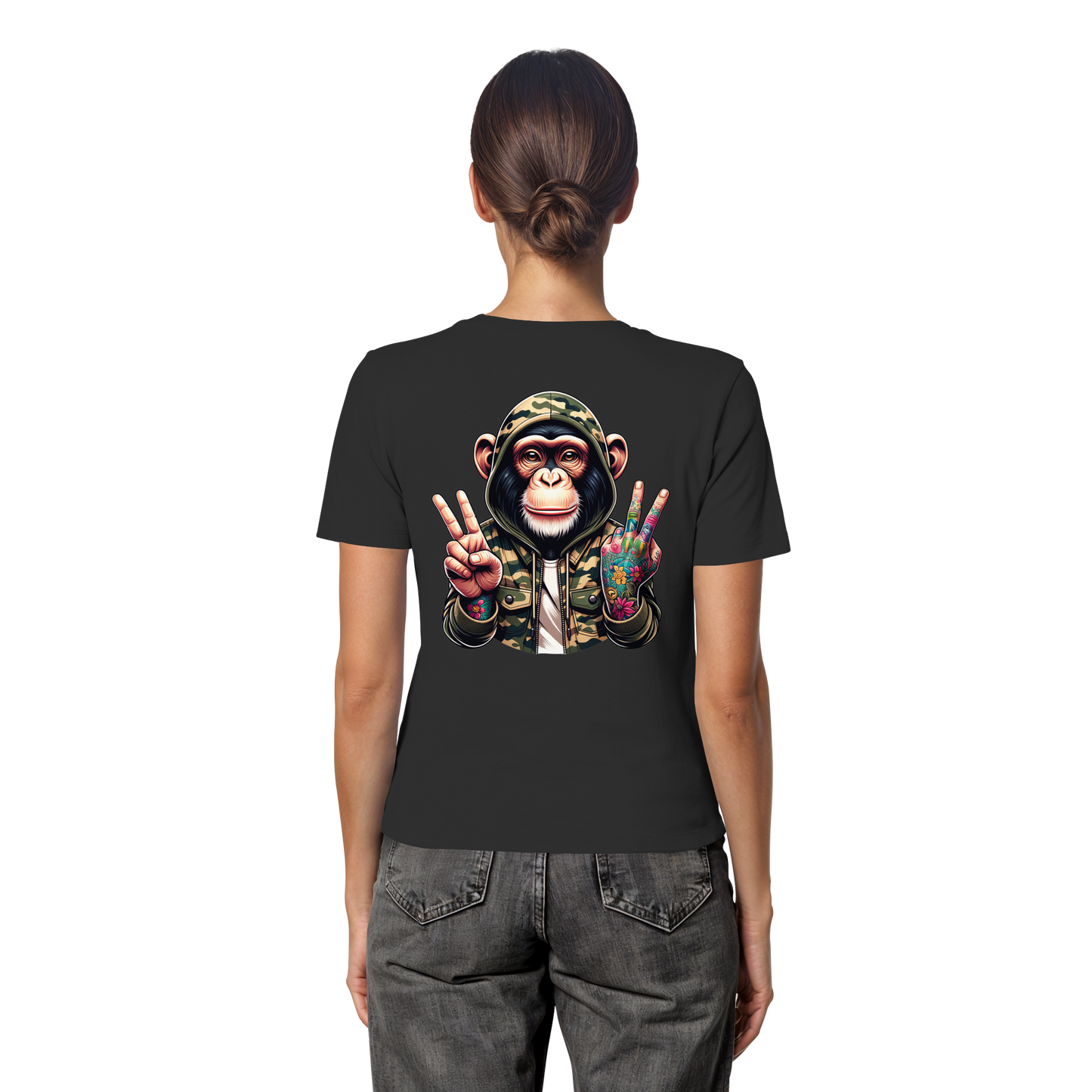 Jungle Ink Monkey - Fitted Ladies Organic Shirt