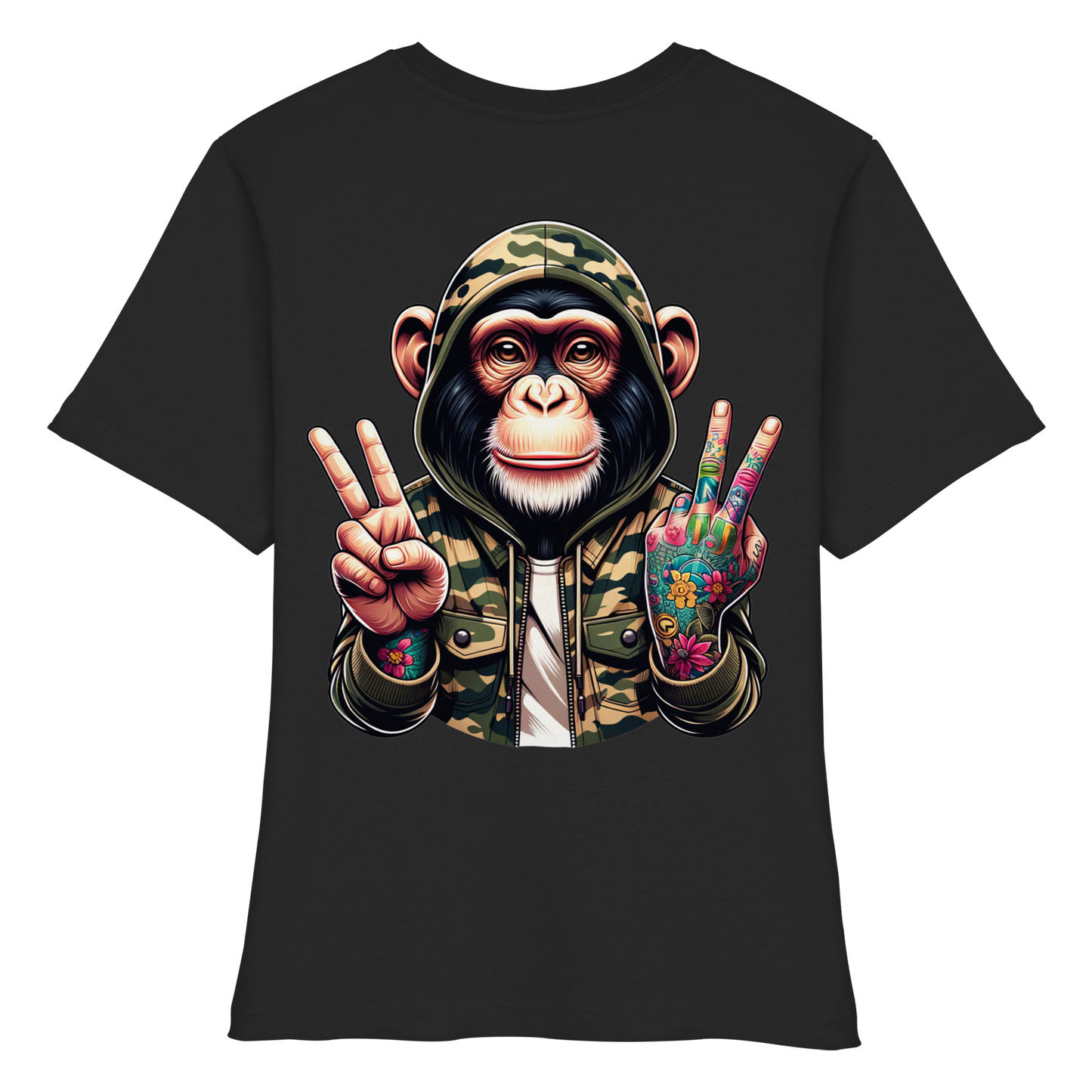 Jungle Ink Monkey - Fitted Ladies Organic Shirt