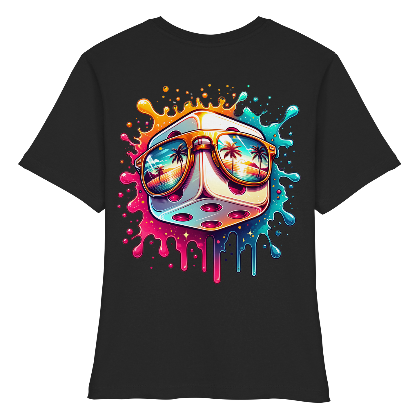 Sunset Vibes Dice - Fitted Ladies Organic Shirt