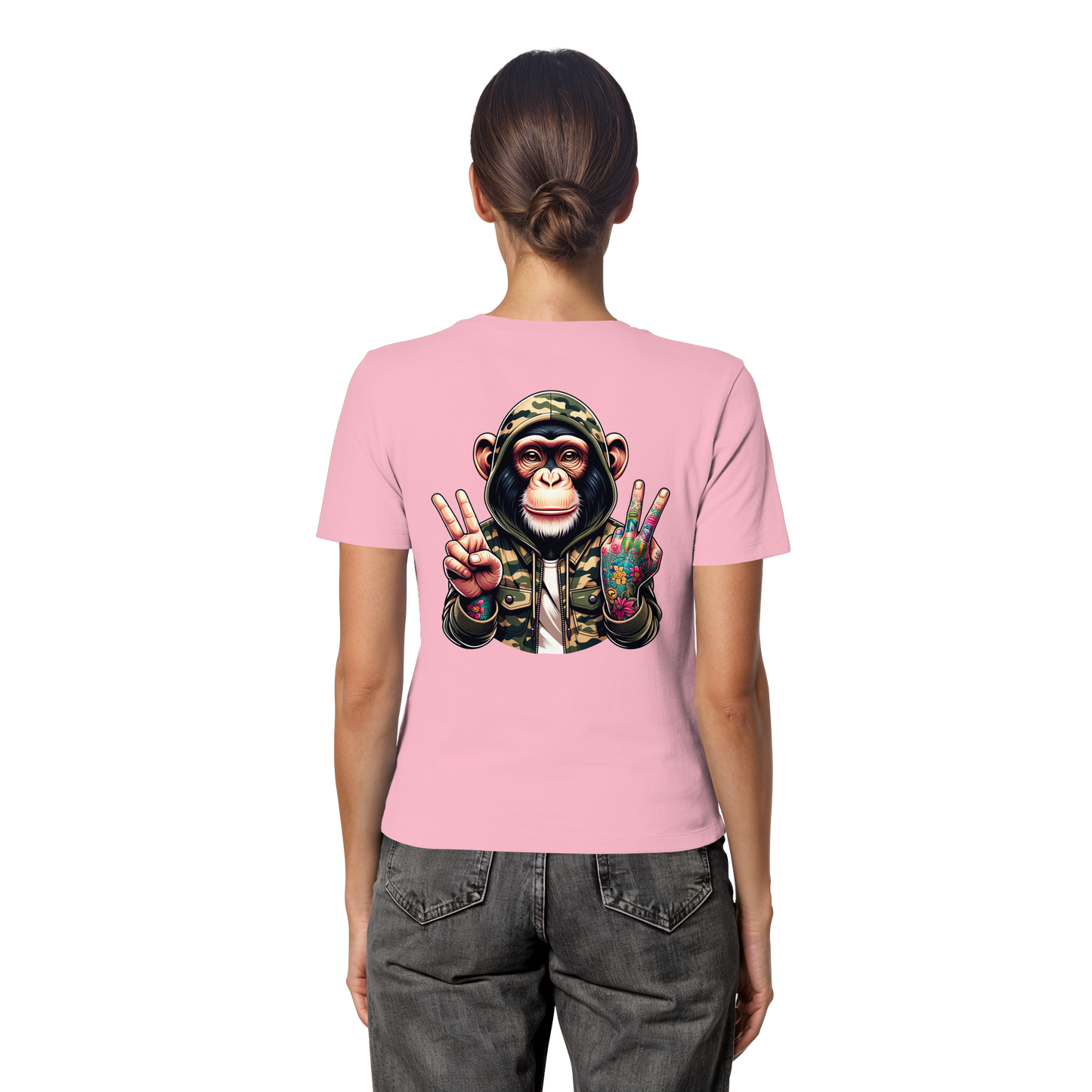 Jungle Ink Monkey - Fitted Ladies Organic Shirt