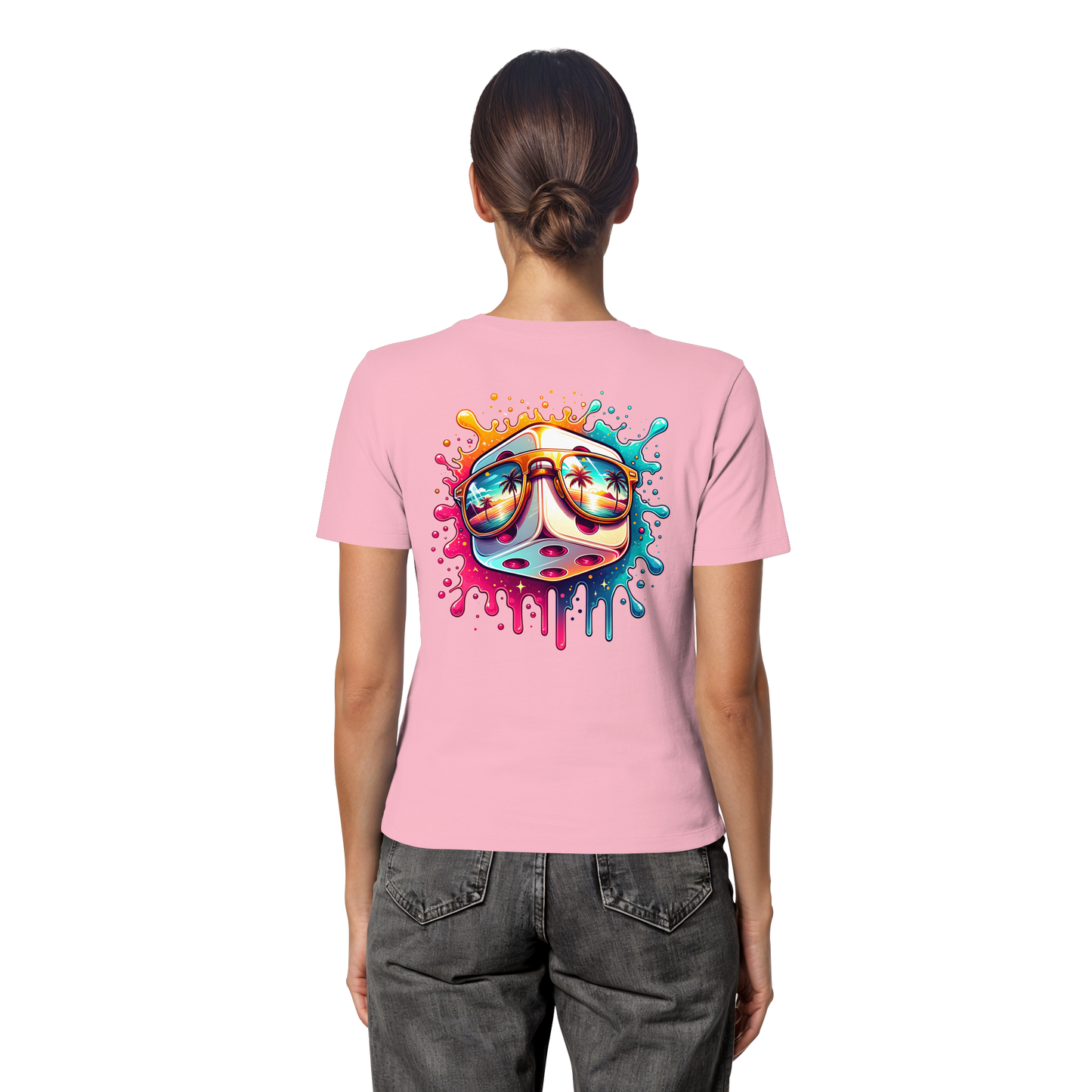 Sunset Vibes Dice - Fitted Ladies Organic Shirt