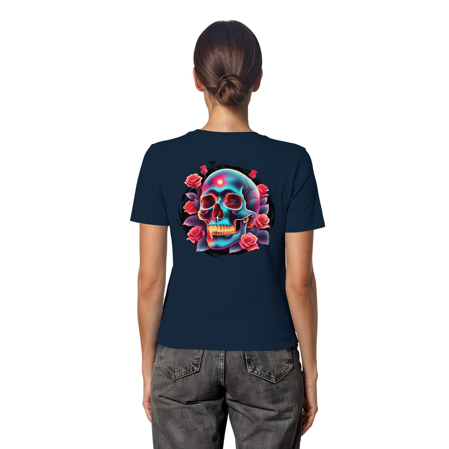 Glow Skull - Fitted Ladies Organic Shirt