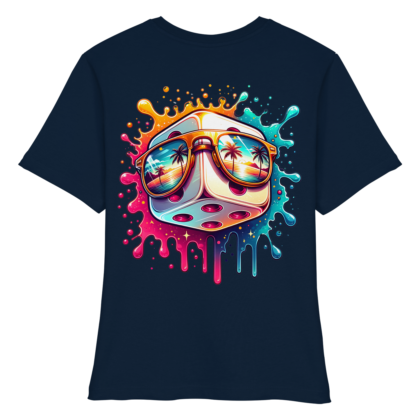 Sunset Vibes Dice - Fitted Ladies Organic Shirt