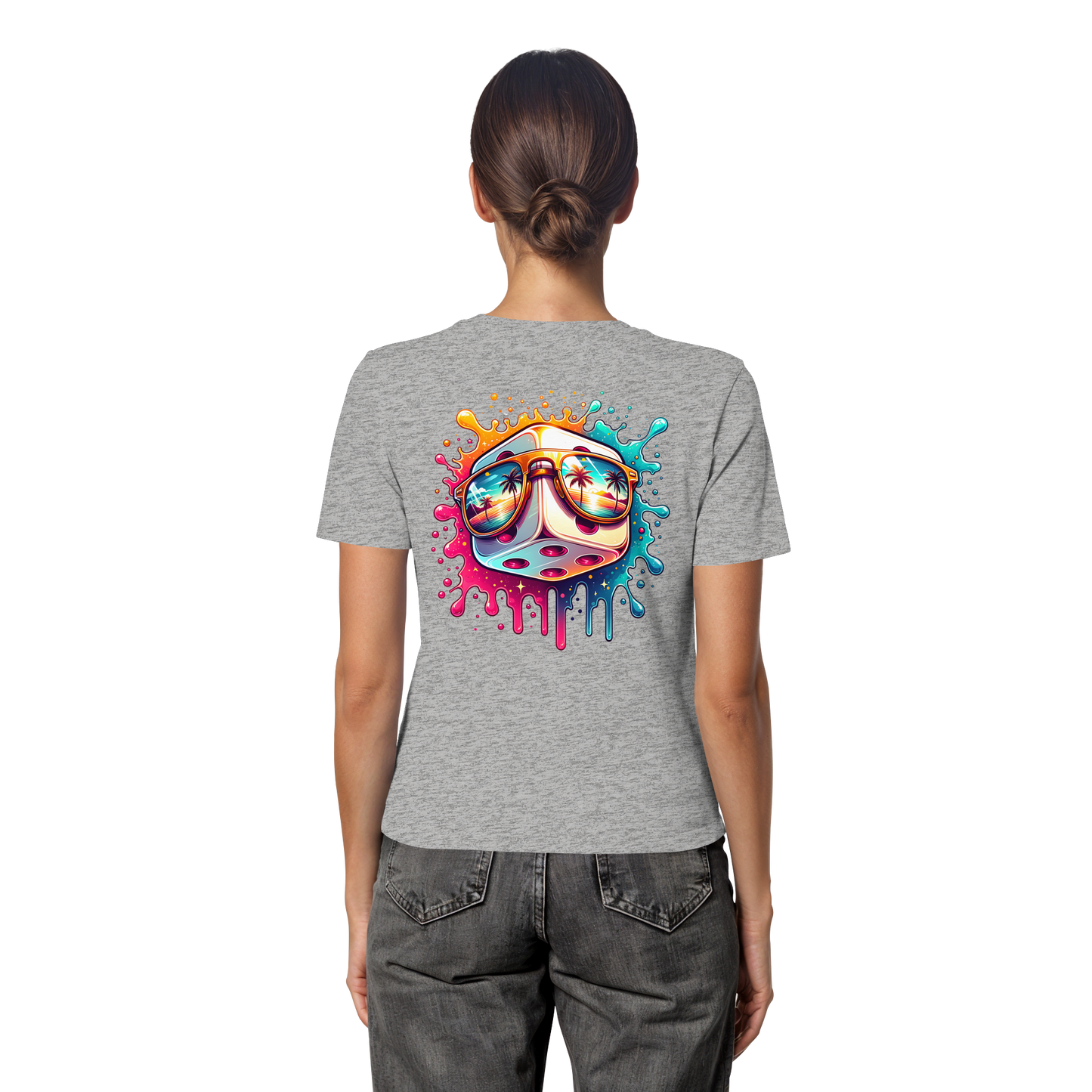 Sunset Vibes Dice - Fitted Ladies Organic Shirt