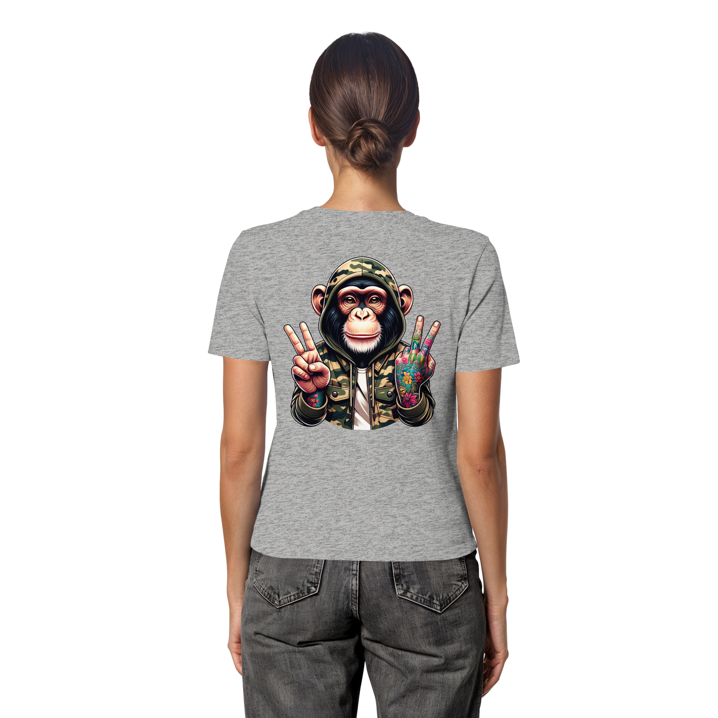 Jungle Ink Monkey - Fitted Ladies Organic Shirt