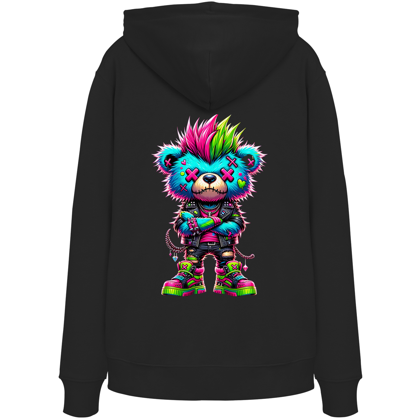 Punk Neon Teddy - Organic Hoodie