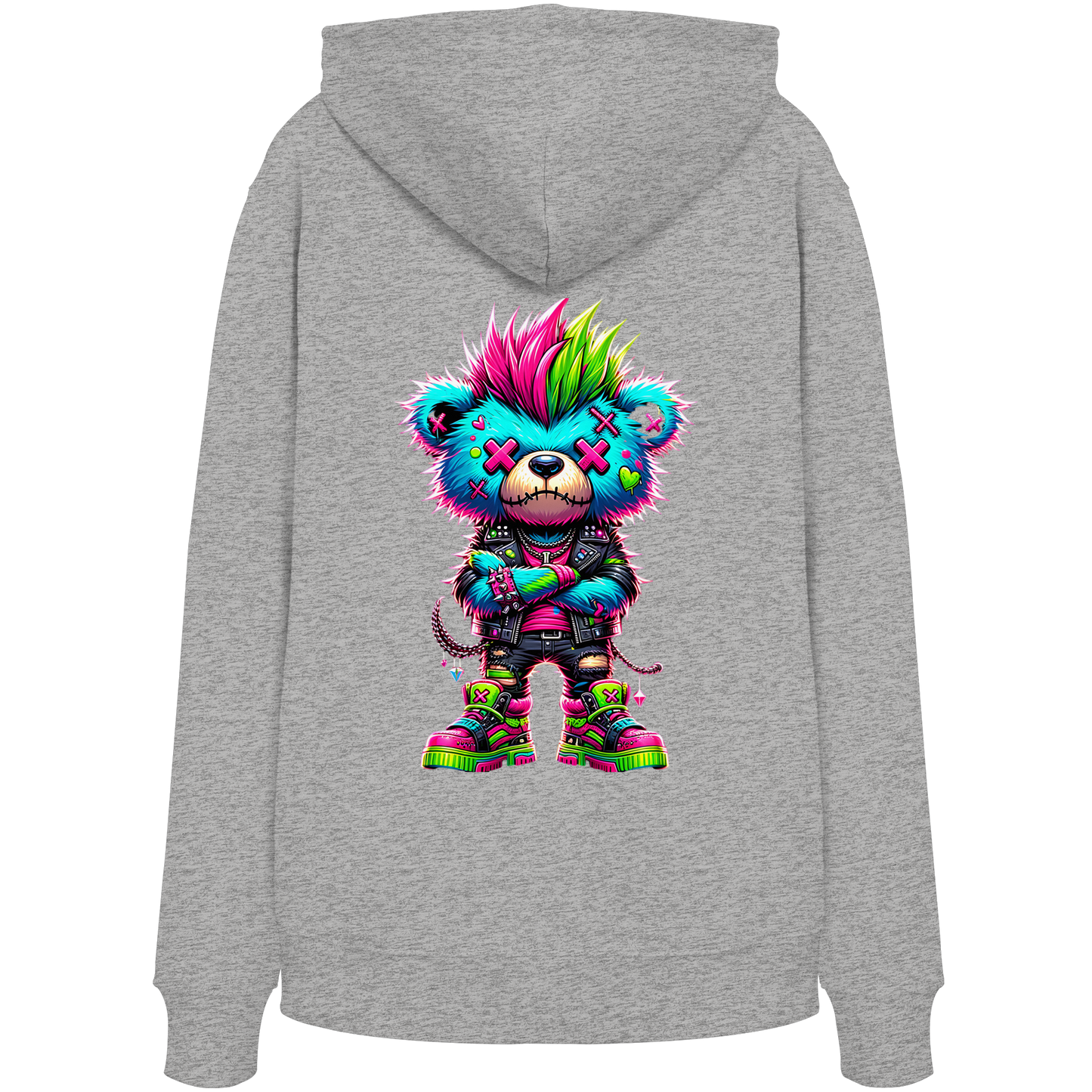 Punk Neon Teddy - Organic Hoodie