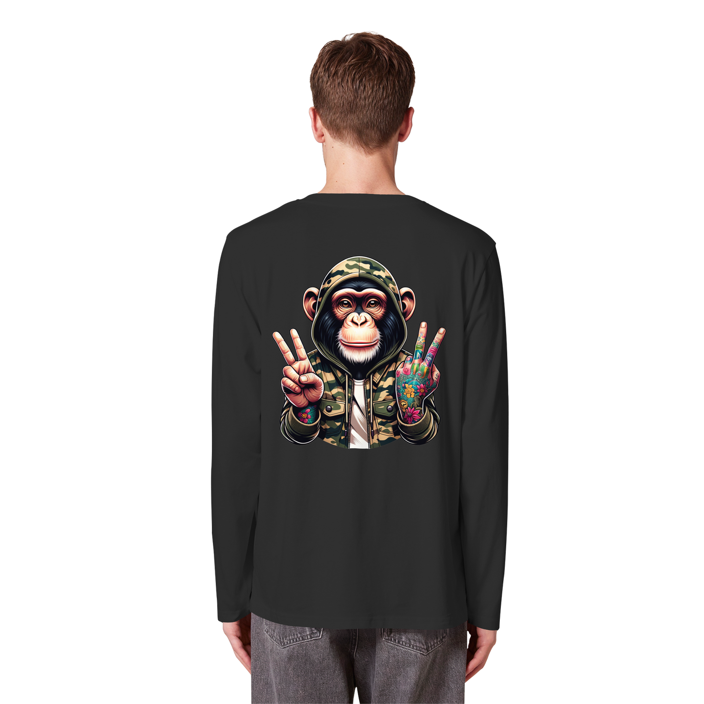 Jungle Ink Monkey - Organic Longsleeve