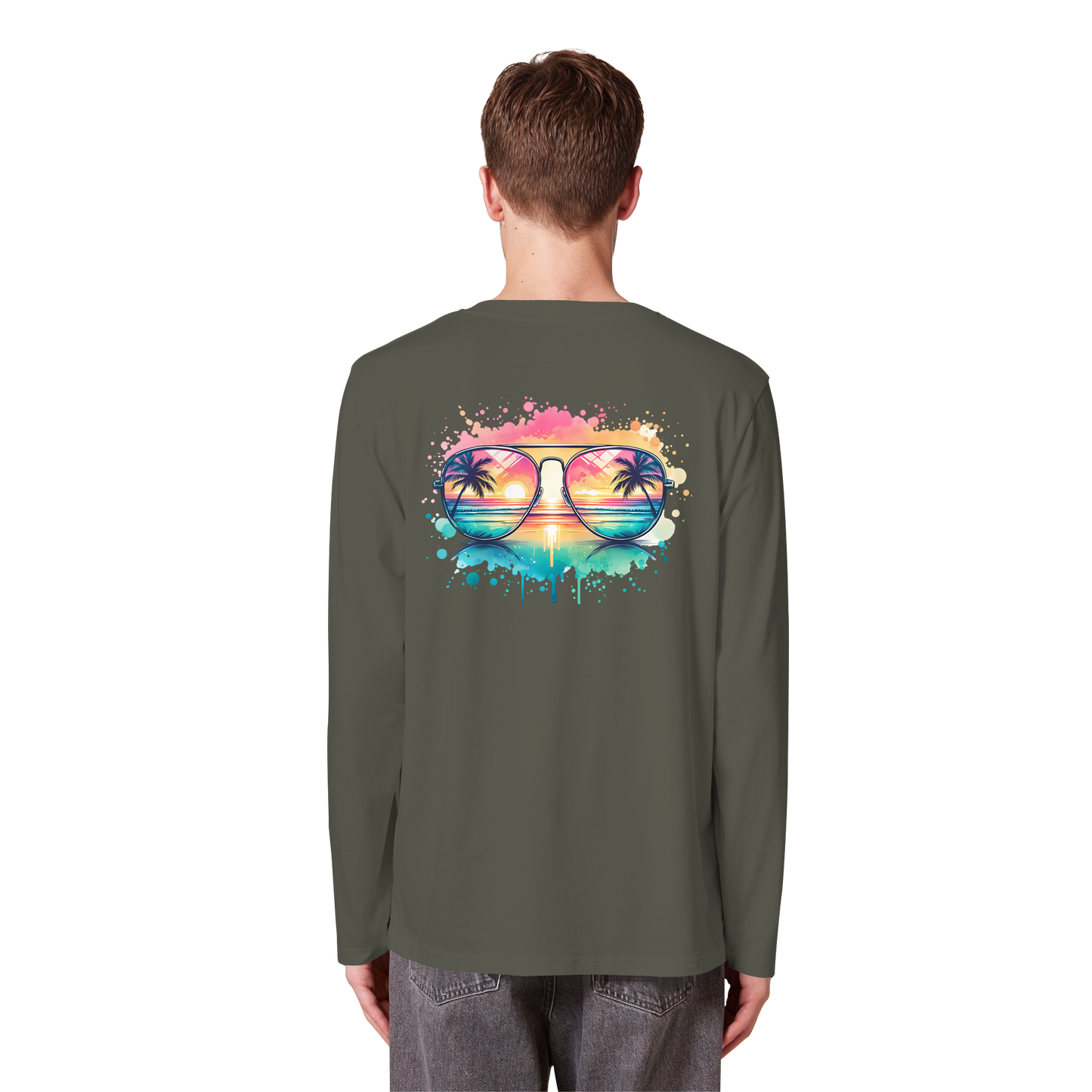 Tropical Sunset Glasses - Organic Longsleeve