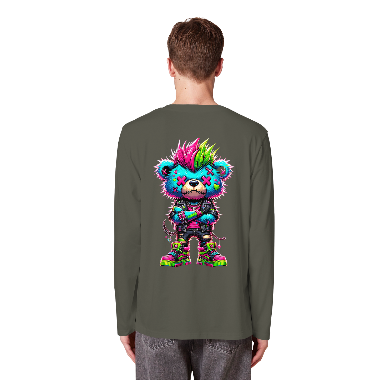 Punk Neon Teddy - Organic Longsleeve