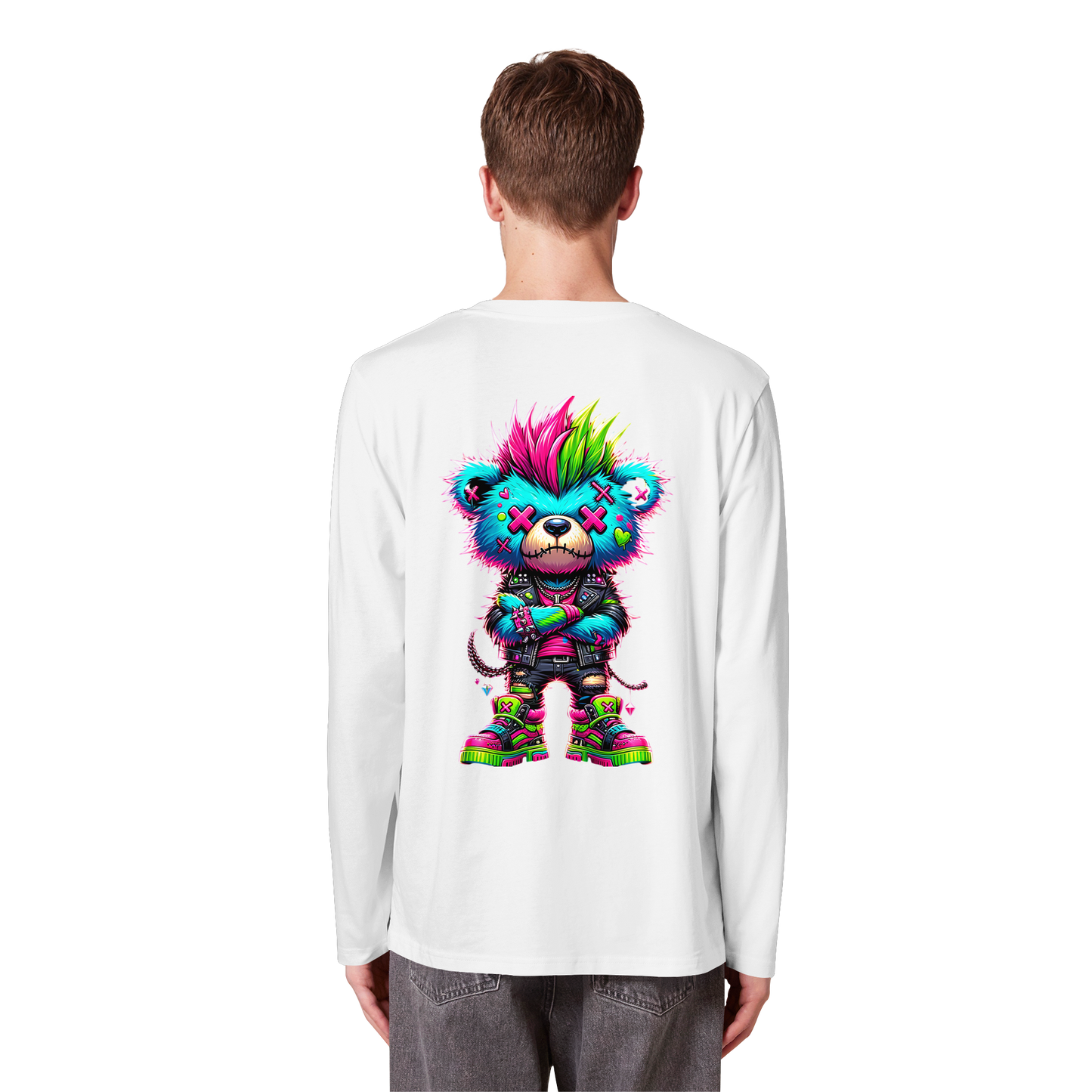 Punk Neon Teddy - Organic Longsleeve