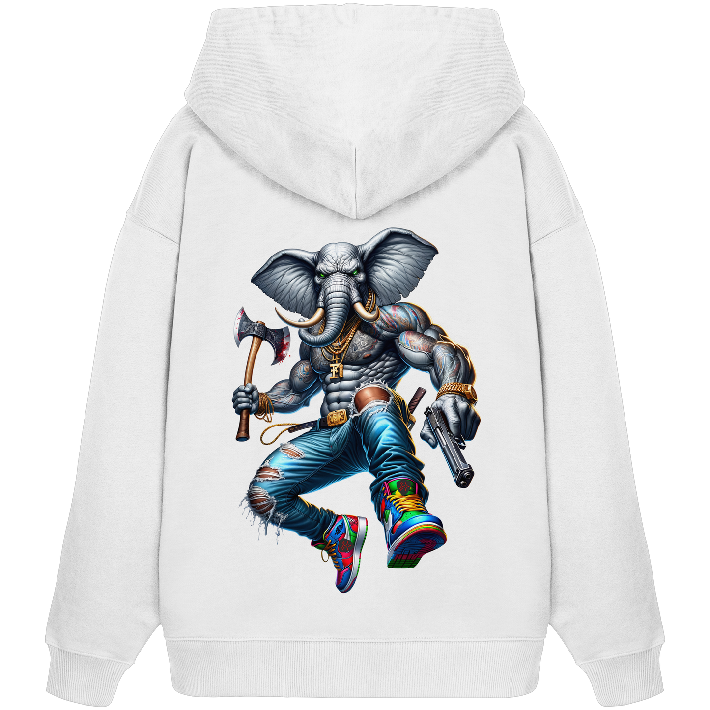 Elephant Warrior - Organic Oversize Hoodie