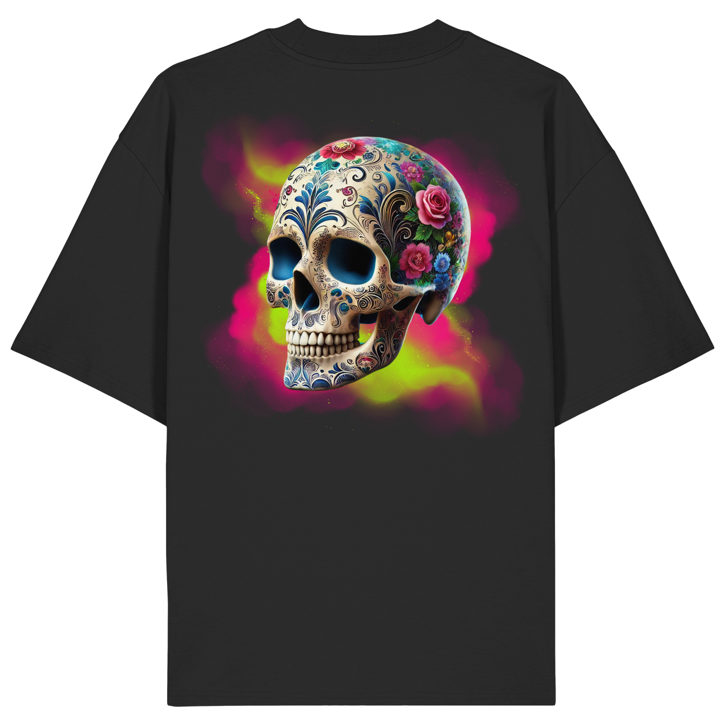 Floral Skull - Organic Oversize Shirt