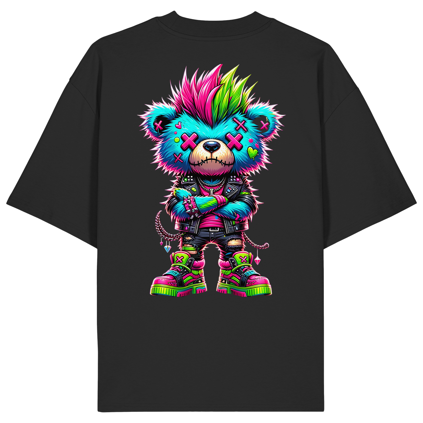 Punk Neon Teddy - Organic Oversize Shirt