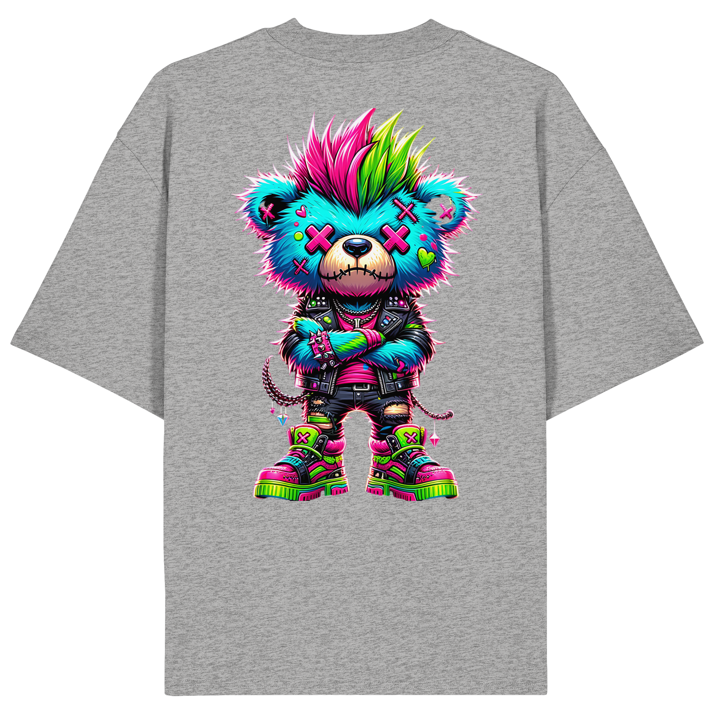 Punk Neon Teddy - Organic Oversize Shirt