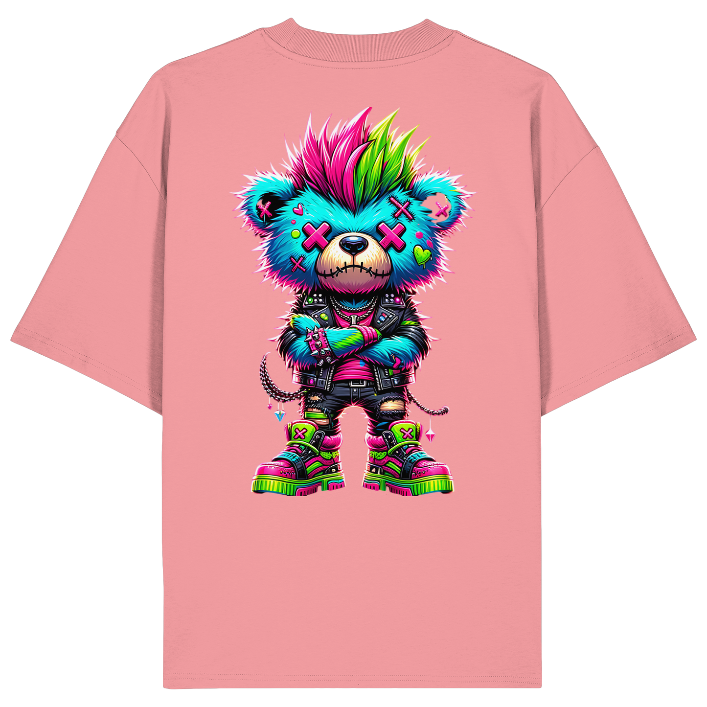 Punk Neon Teddy - Organic Oversize Shirt