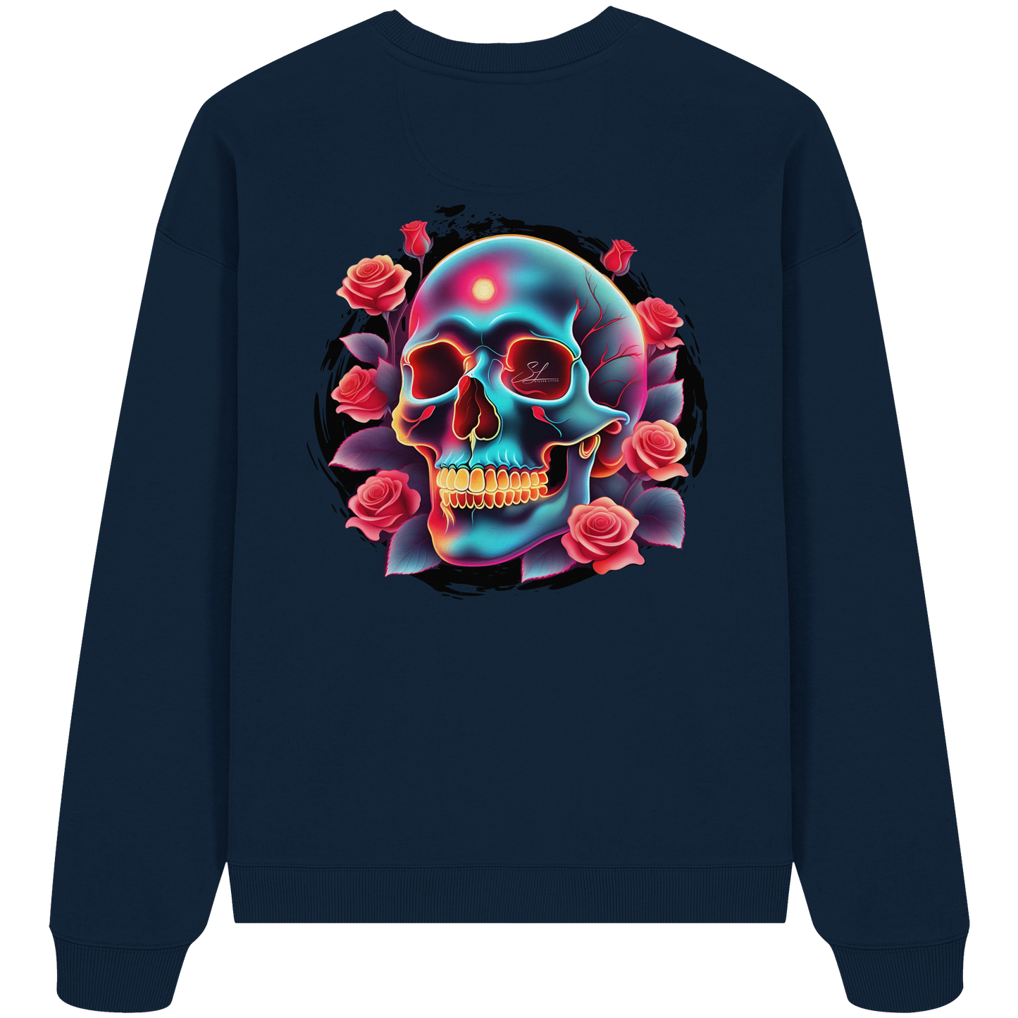Glow Skull Design - Organic Oversize Sweatshirt