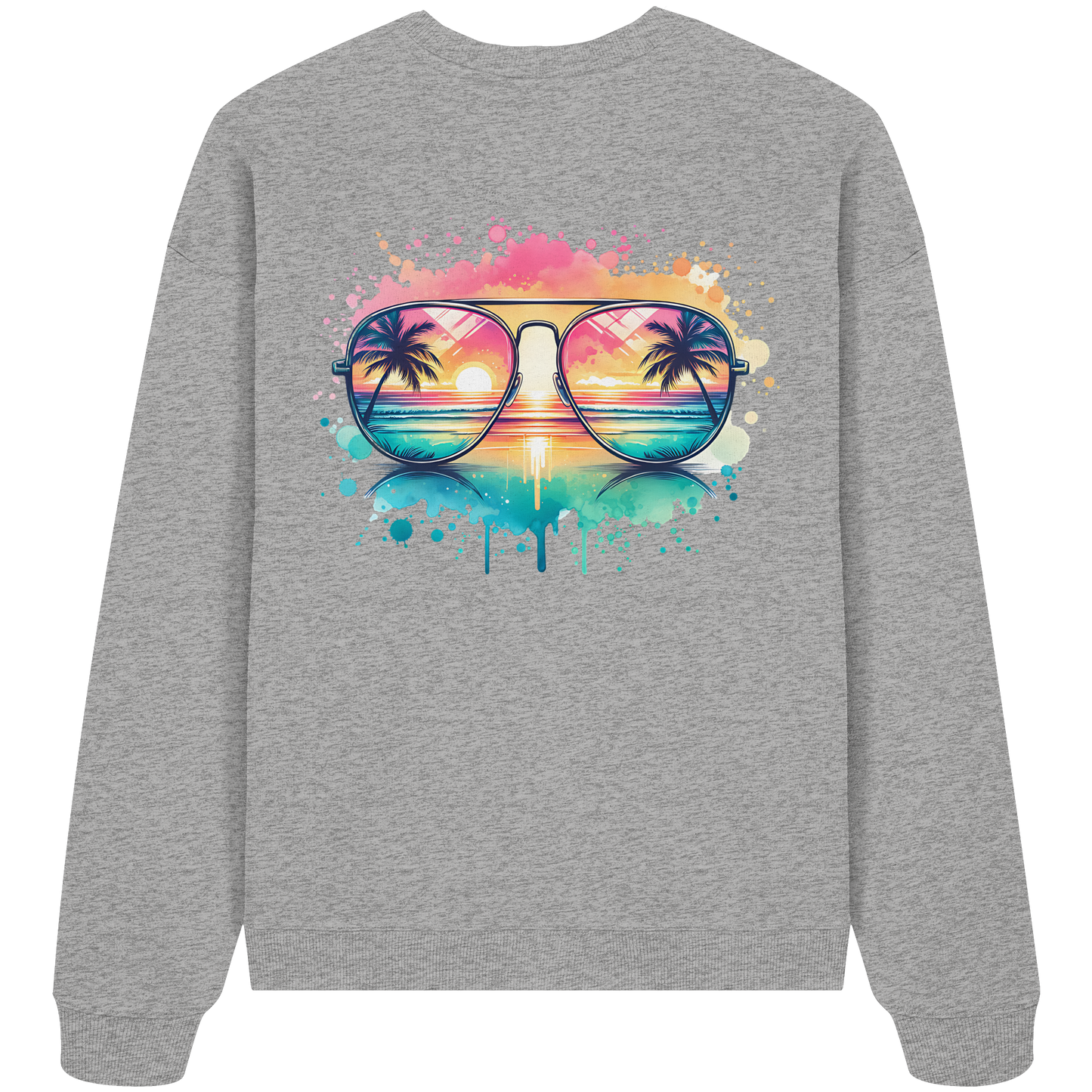 Tropical Sunset Glasses - Organic Oversize Sweatshirt
