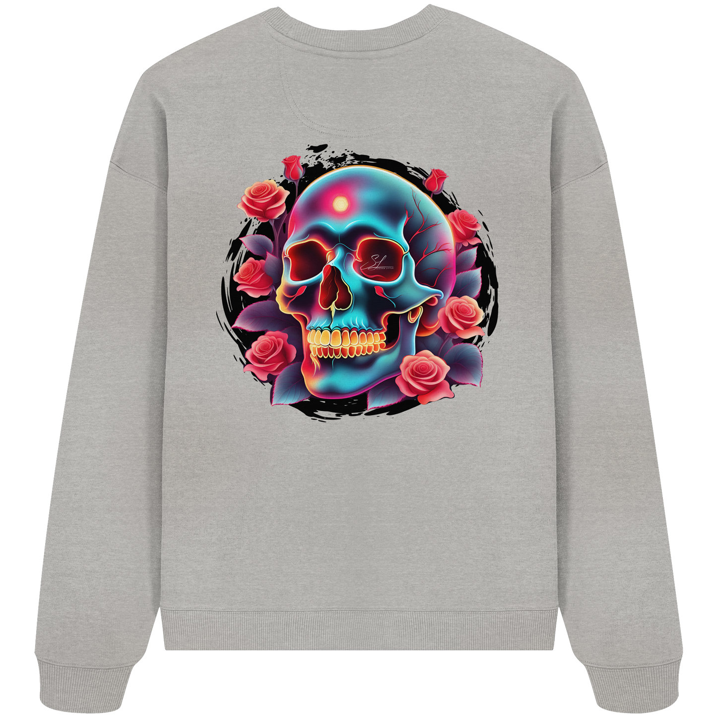 Glow Skull Design - Organic Oversize Sweatshirt