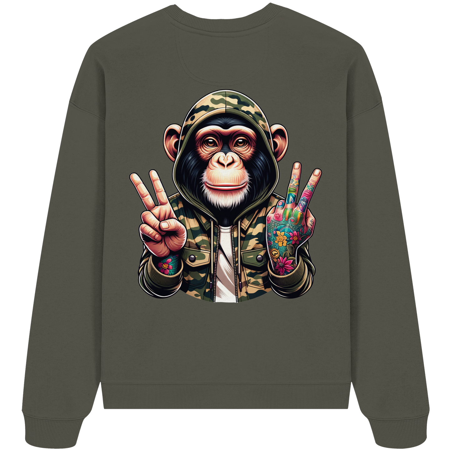 Jungle Ink Monkey - Organic Oversized Sweatshirt