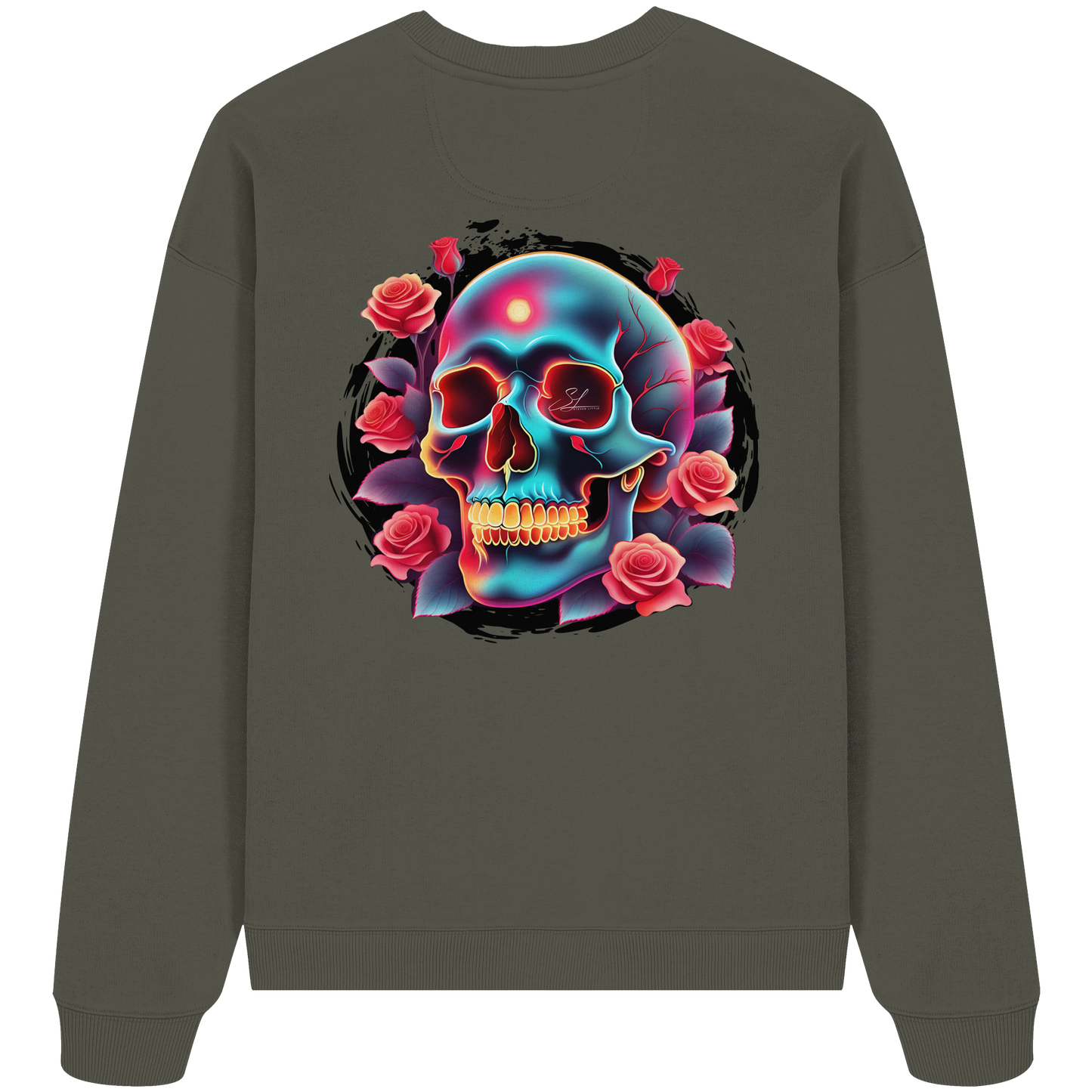 Glow Skull Design - Organic Oversize Sweatshirt