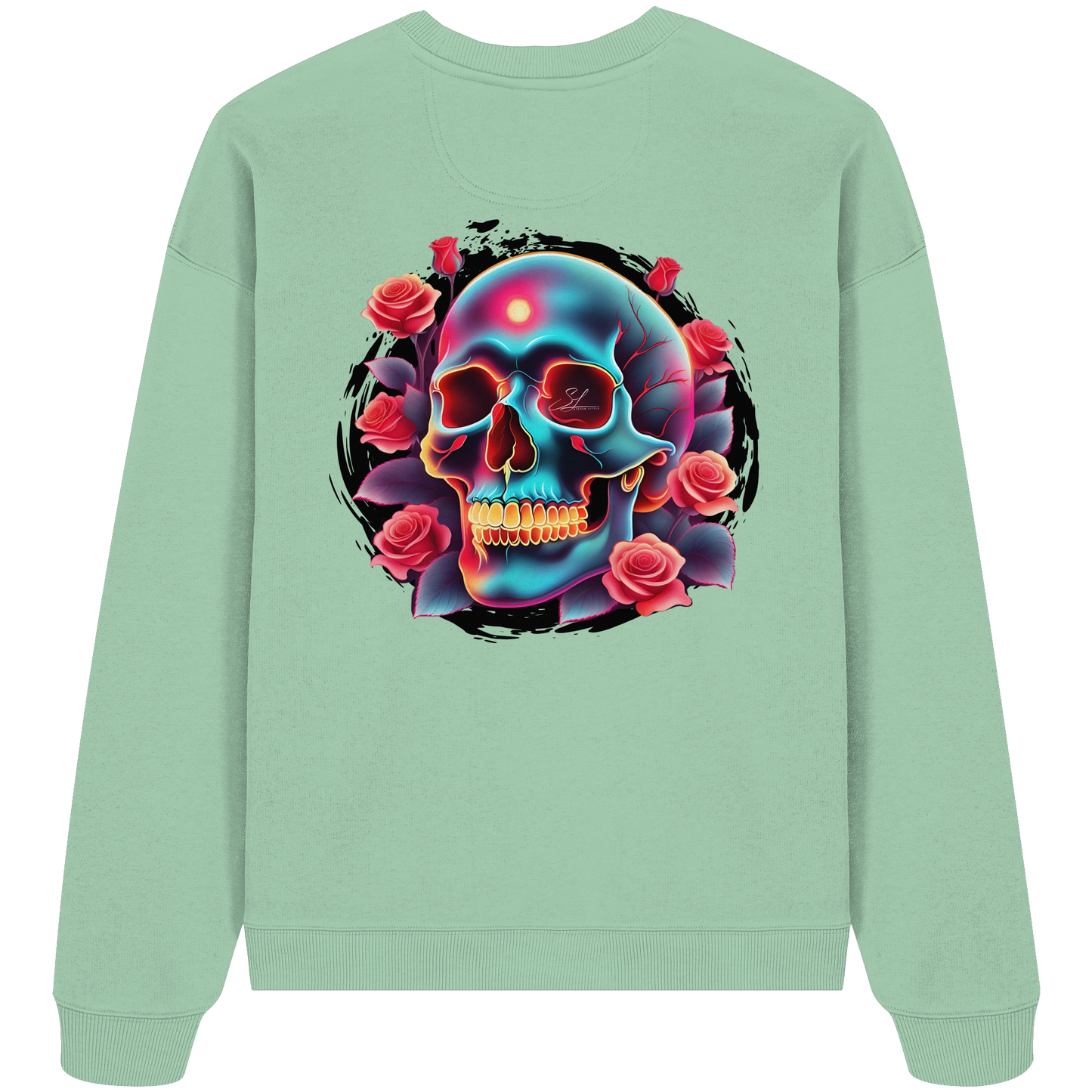 Glow Skull Design - Organic Oversize Sweatshirt