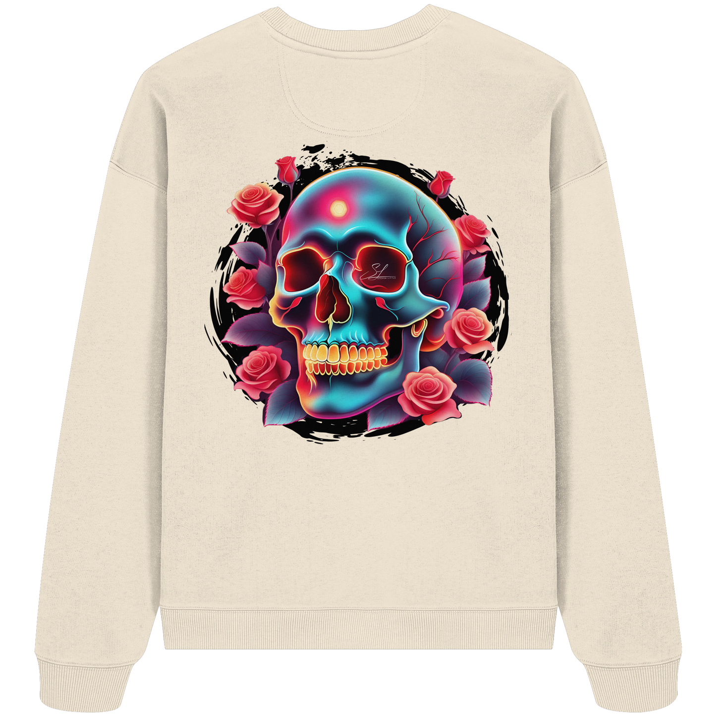 Glow Skull Design - Organic Oversize Sweatshirt