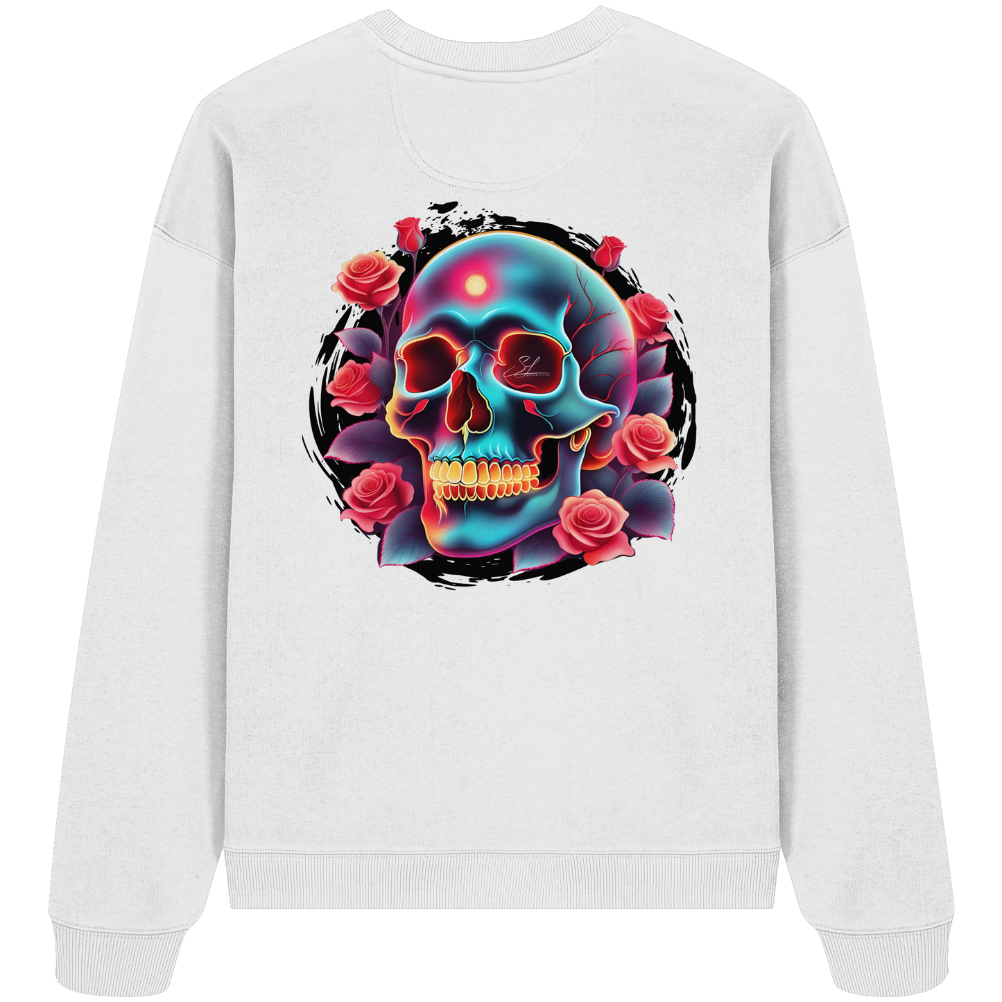 Glow Skull Design - Organic Oversize Sweatshirt