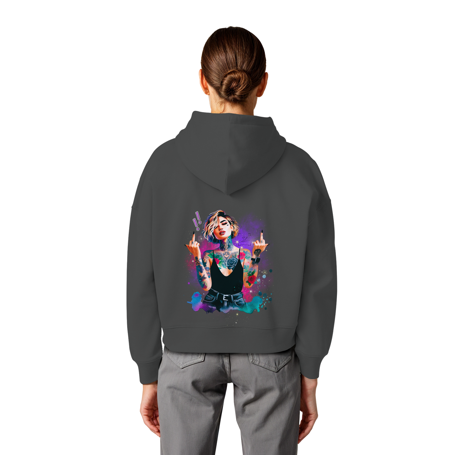 Rebel Rose - Womens Organic Boxcut Hoodie