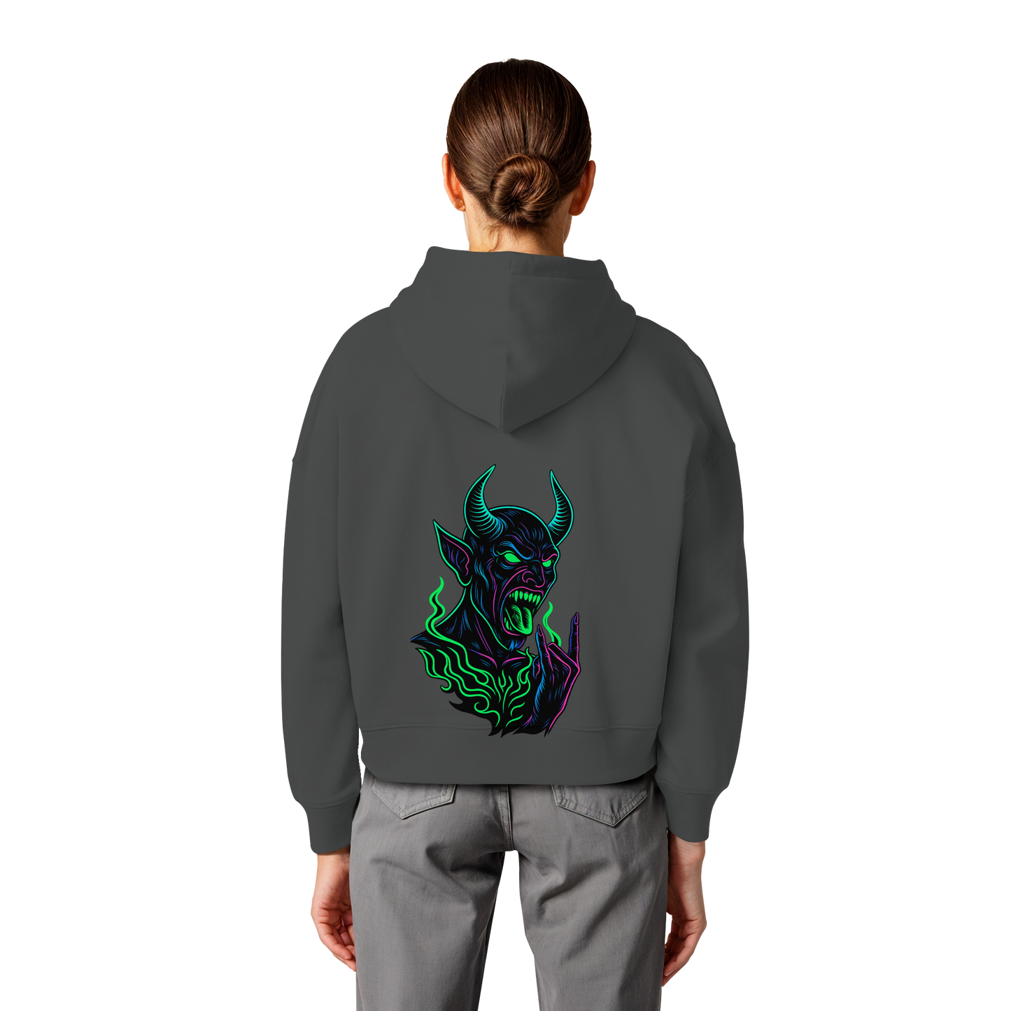 Neon Hellfire - Womens Organic Boxcut Hoodie