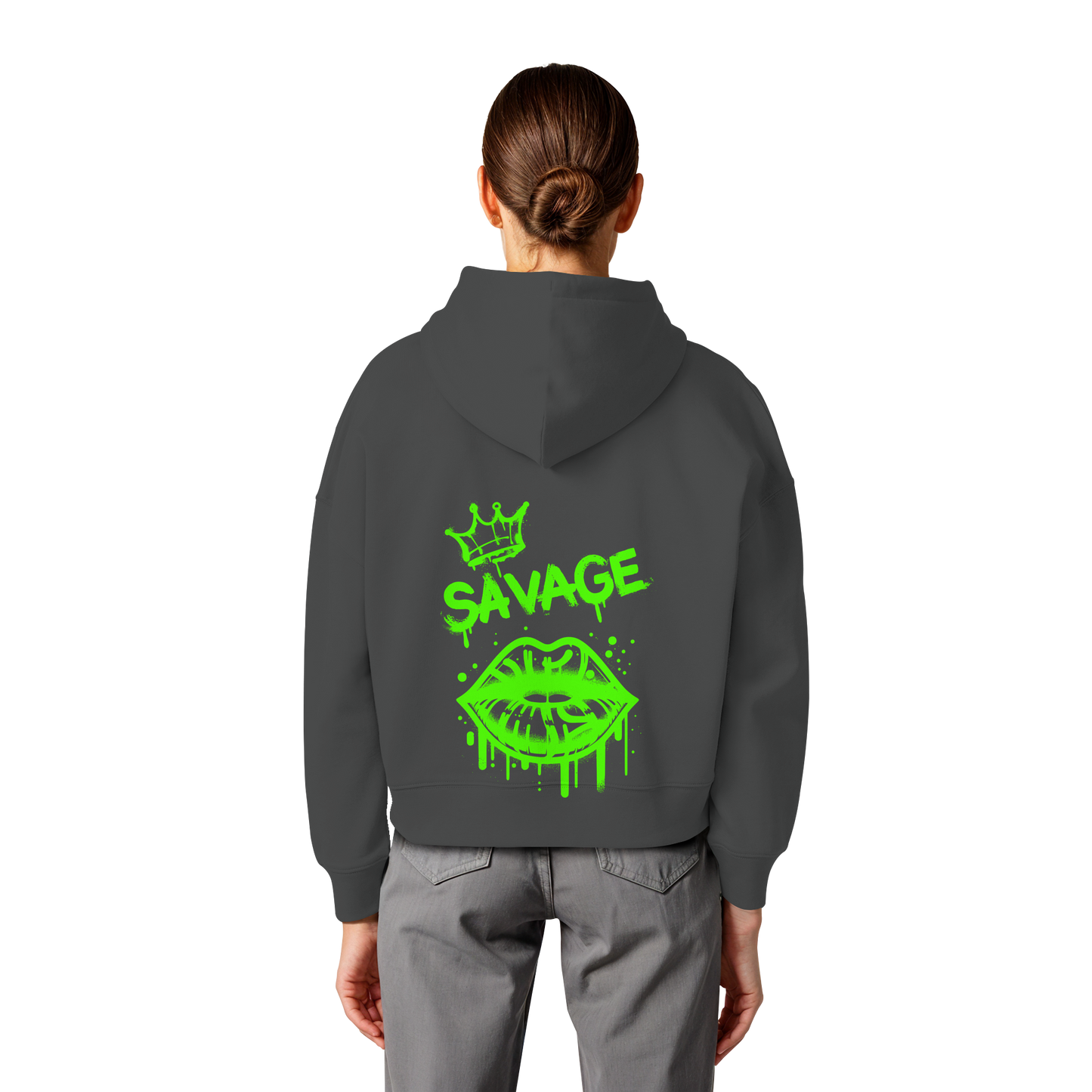 Kiss of Attitude - Womens Organic Boxcut Hoodie
