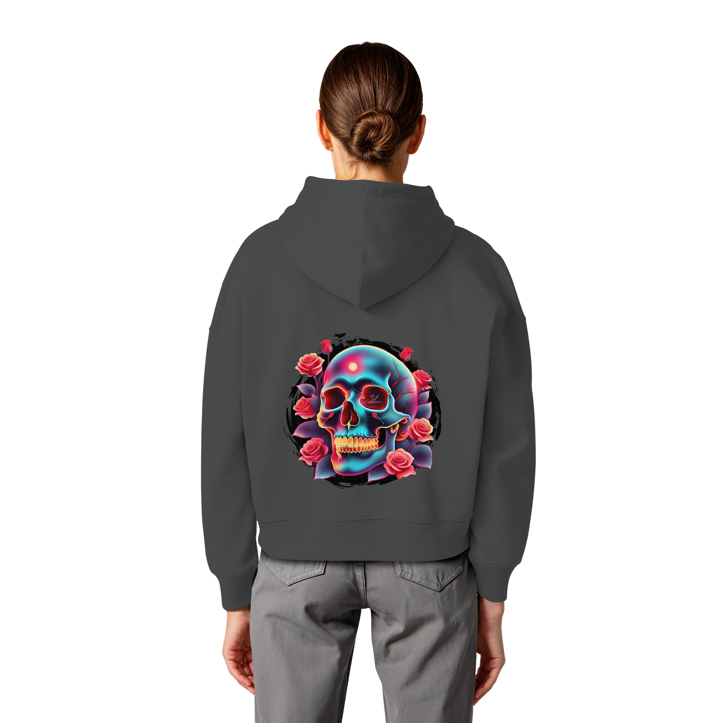 Glow Skull - Womens Organic Boxcut Hoodie