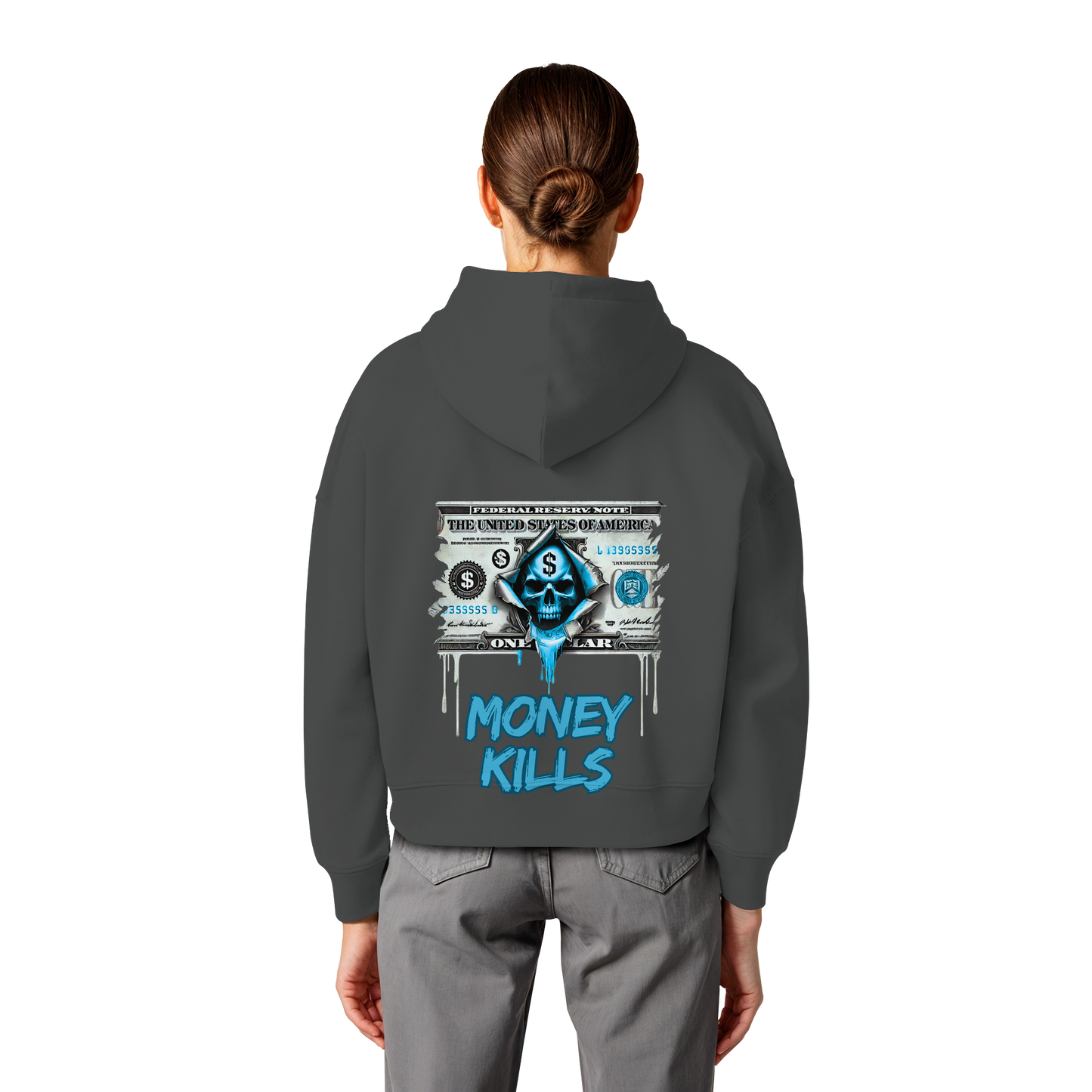 Money Kills - Womens Organic Boxcut Hoodie