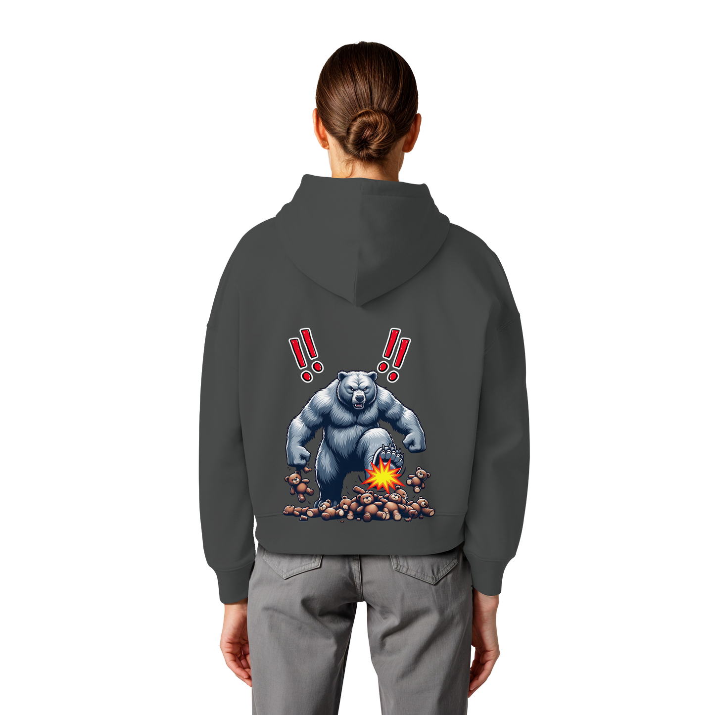Teddy Terror - Womens Organic Boxcut Hoodie
