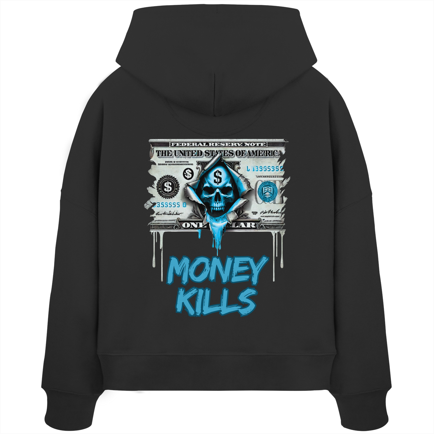 Money Kills - Womens Organic Boxcut Hoodie