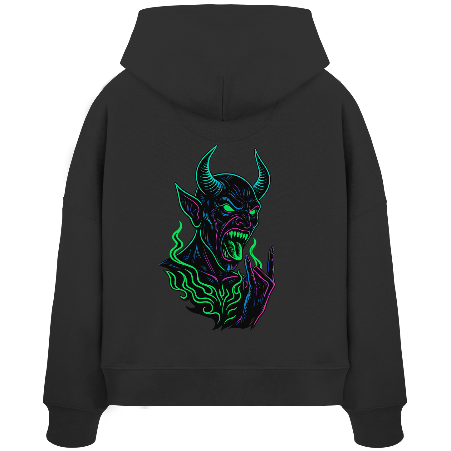 Neon Hellfire - Womens Organic Boxcut Hoodie