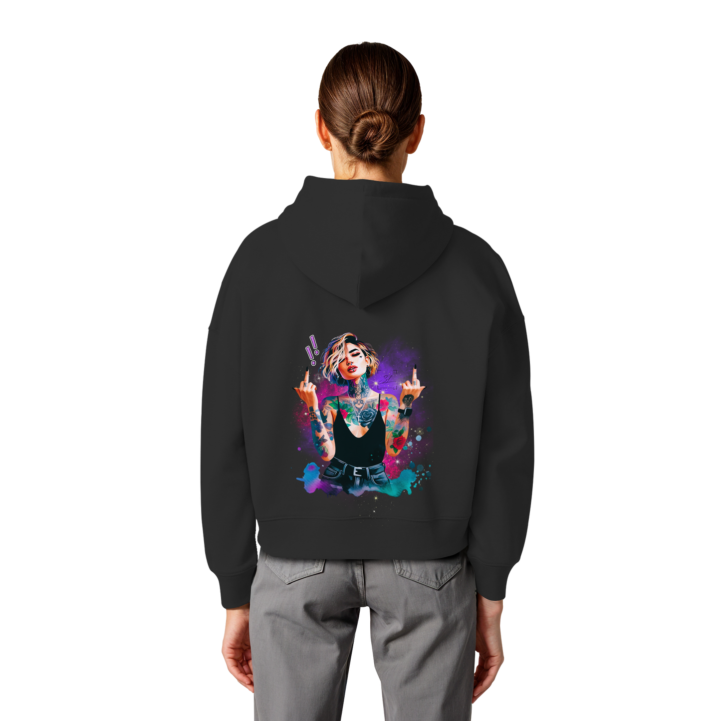Rebel Rose - Womens Organic Boxcut Hoodie