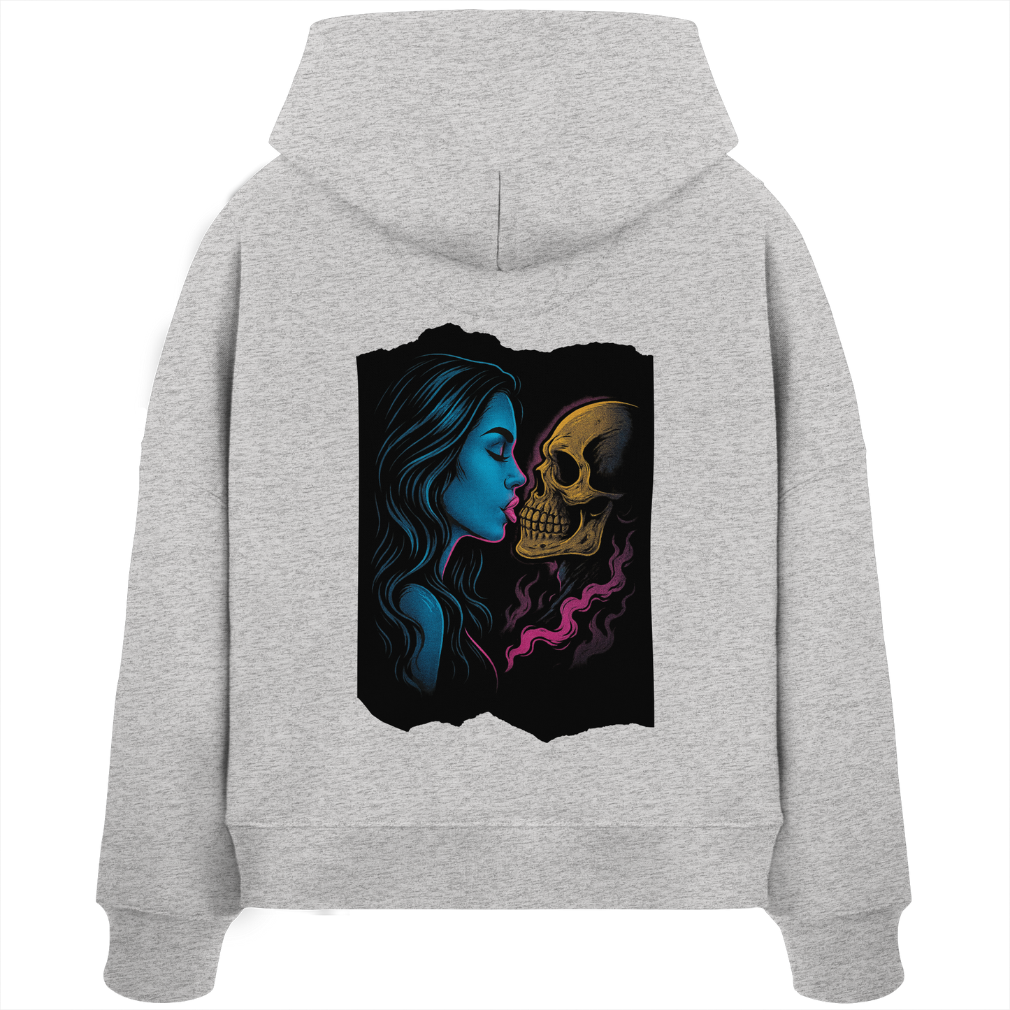 Kissing Skull - Womens Organic Boxcut Hoodie
