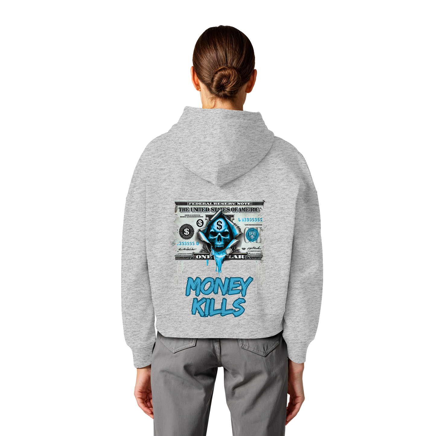 Money Kills - Womens Organic Boxcut Hoodie