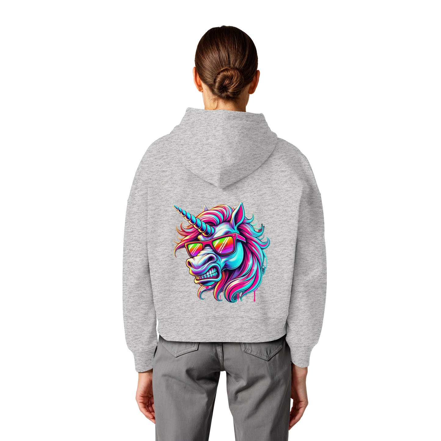 Funky Unicorn - Womens Organic Boxcut Hoodie