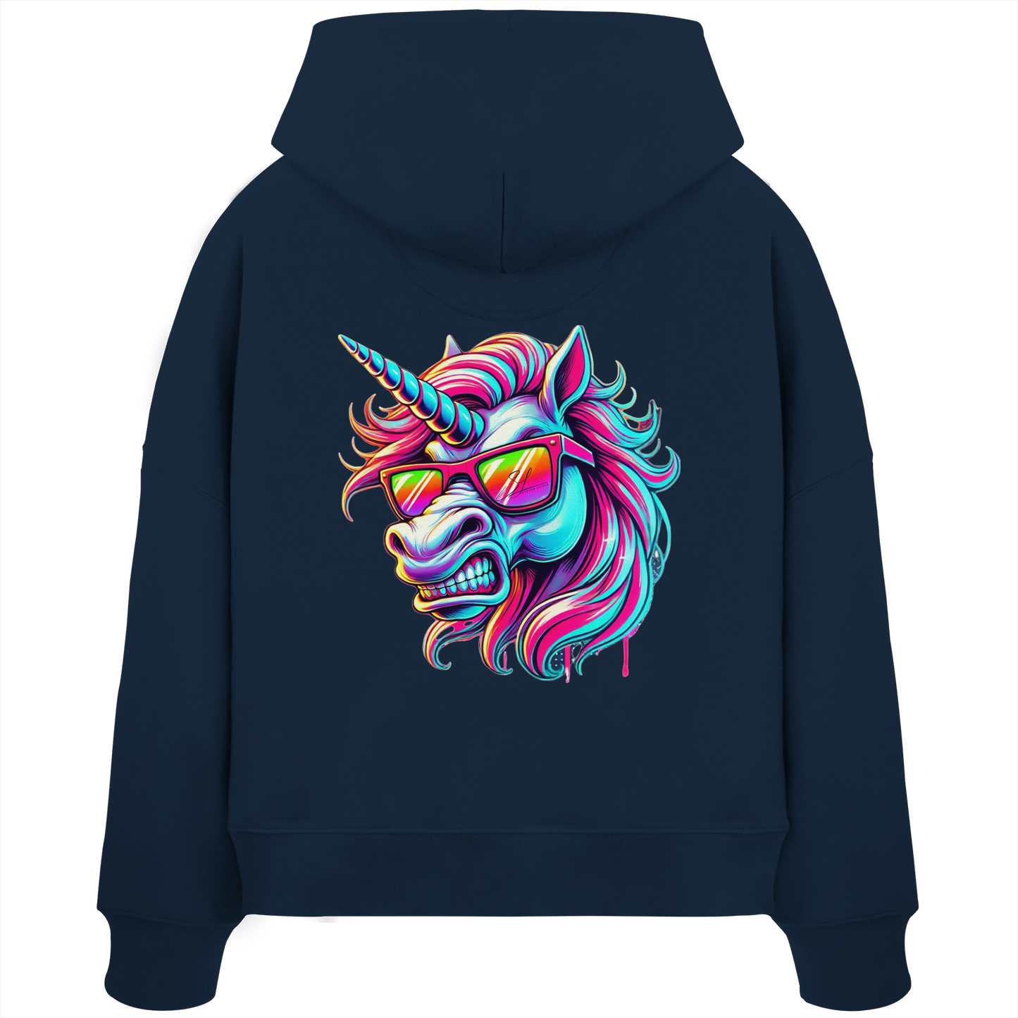 Funky Unicorn - Womens Organic Boxcut Hoodie