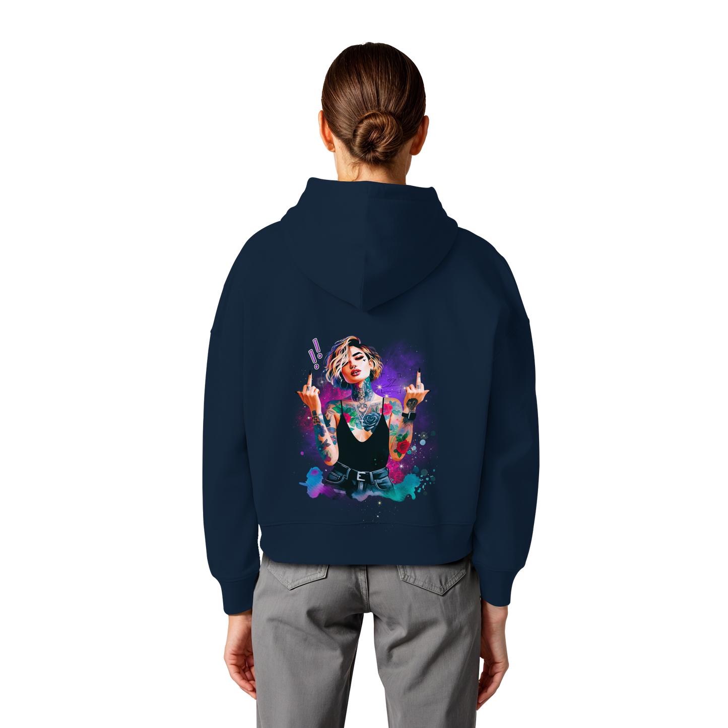 Rebel Rose - Womens Organic Boxcut Hoodie