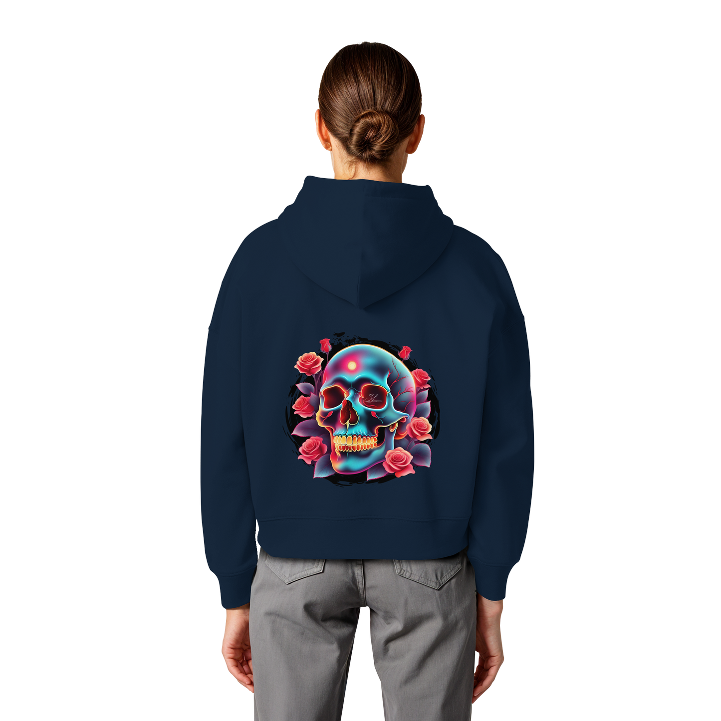 Glow Skull - Womens Organic Boxcut Hoodie