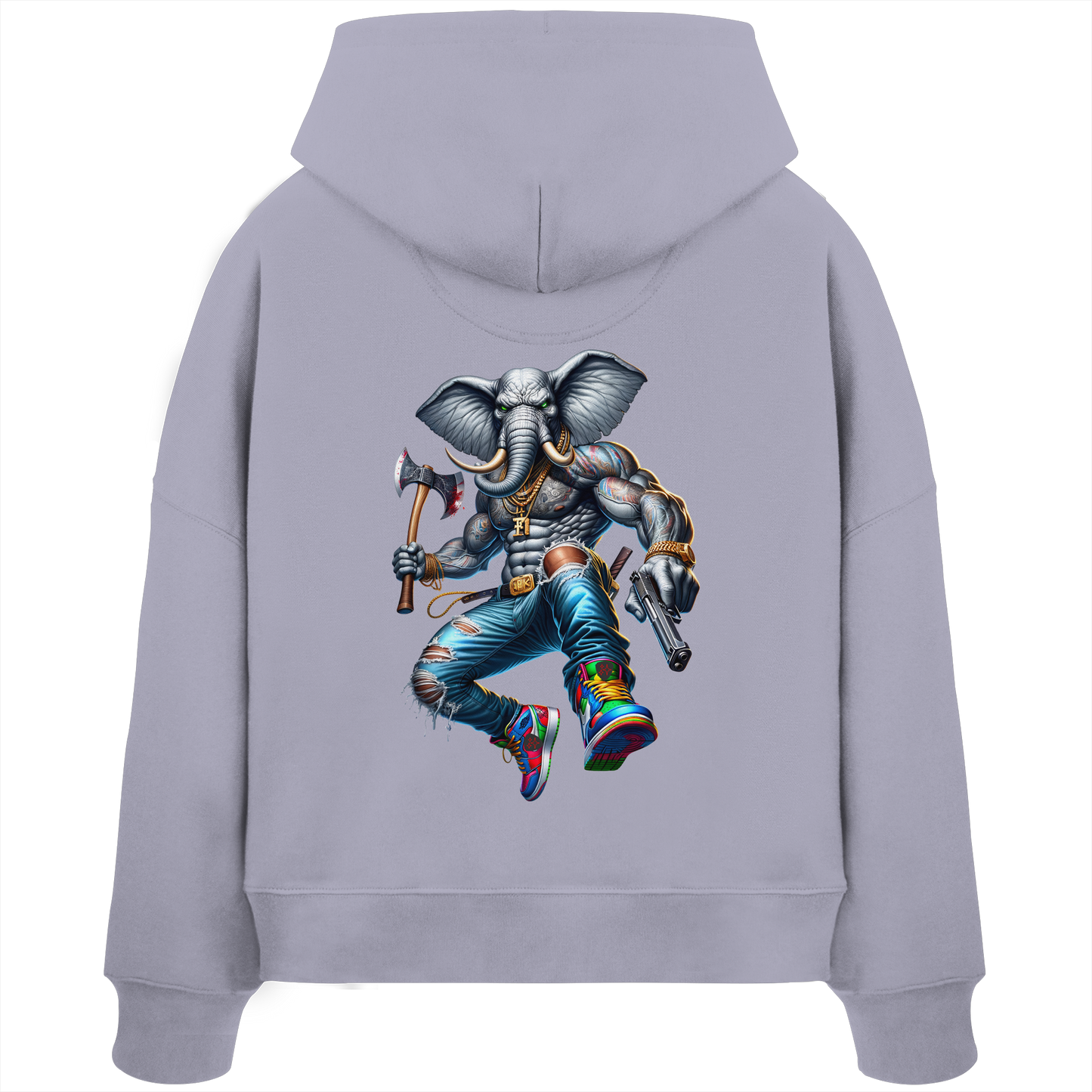 Elephant Warrior - Womens Organic Boxcut Hoodie