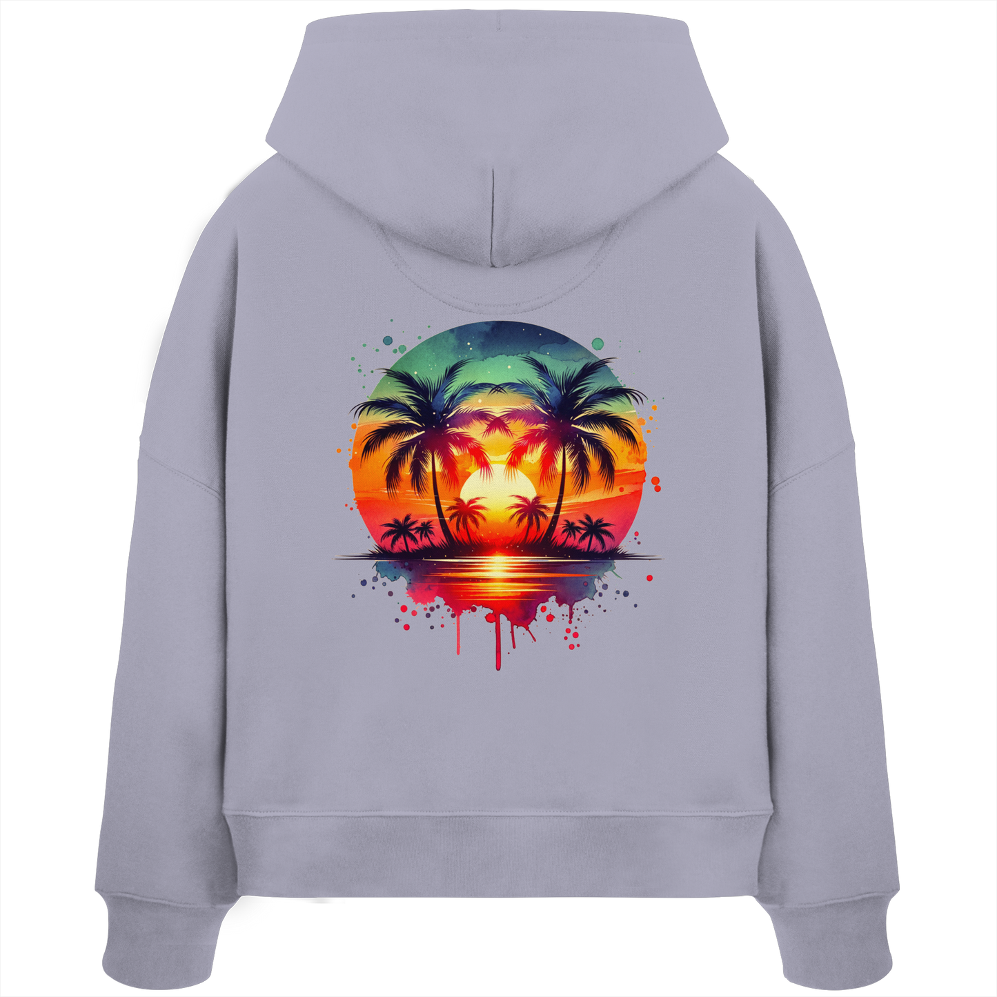 Tropical Sunset - Womens Organic Boxcut Hoodie