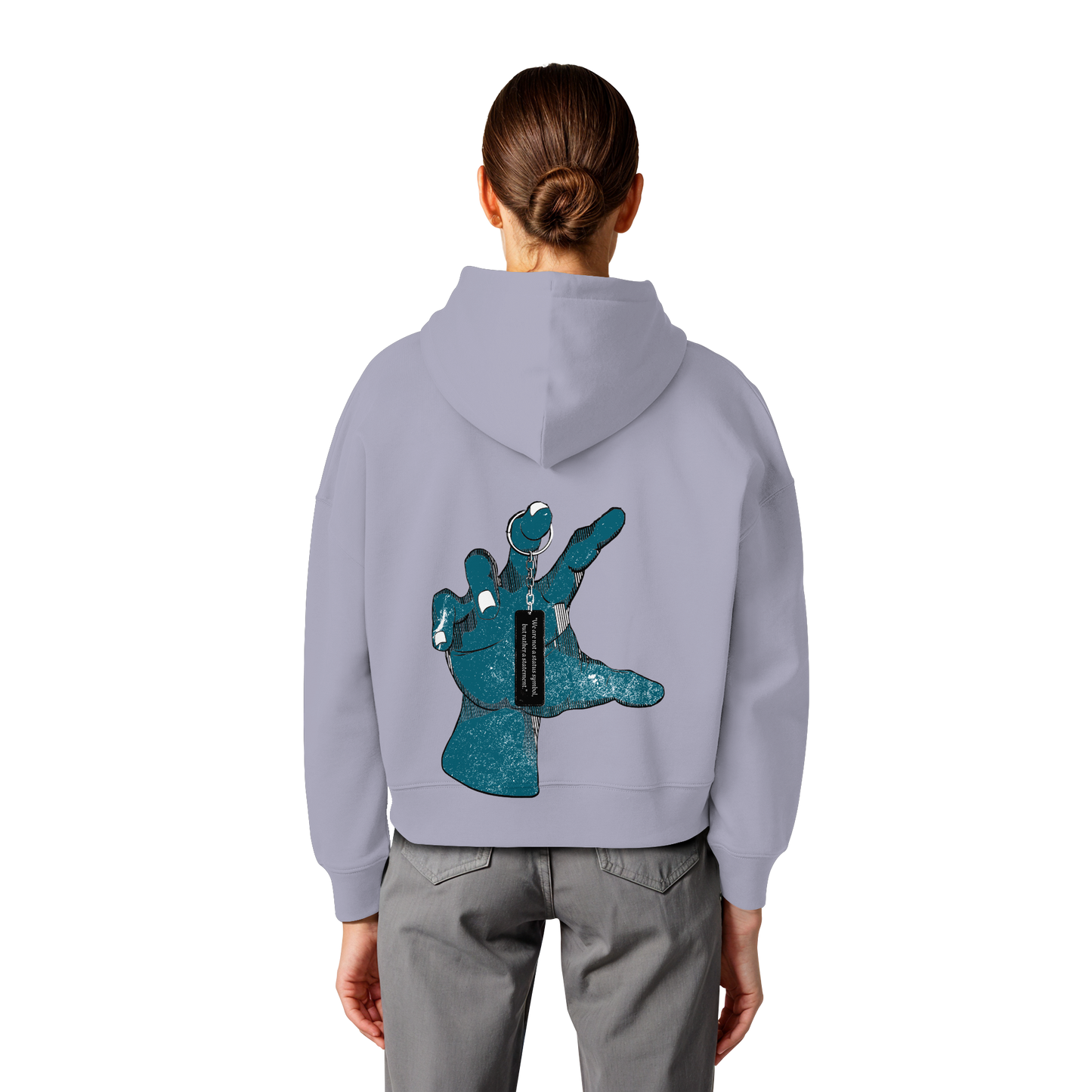 Statement Hand - Womens Organic Boxcut Hoodie