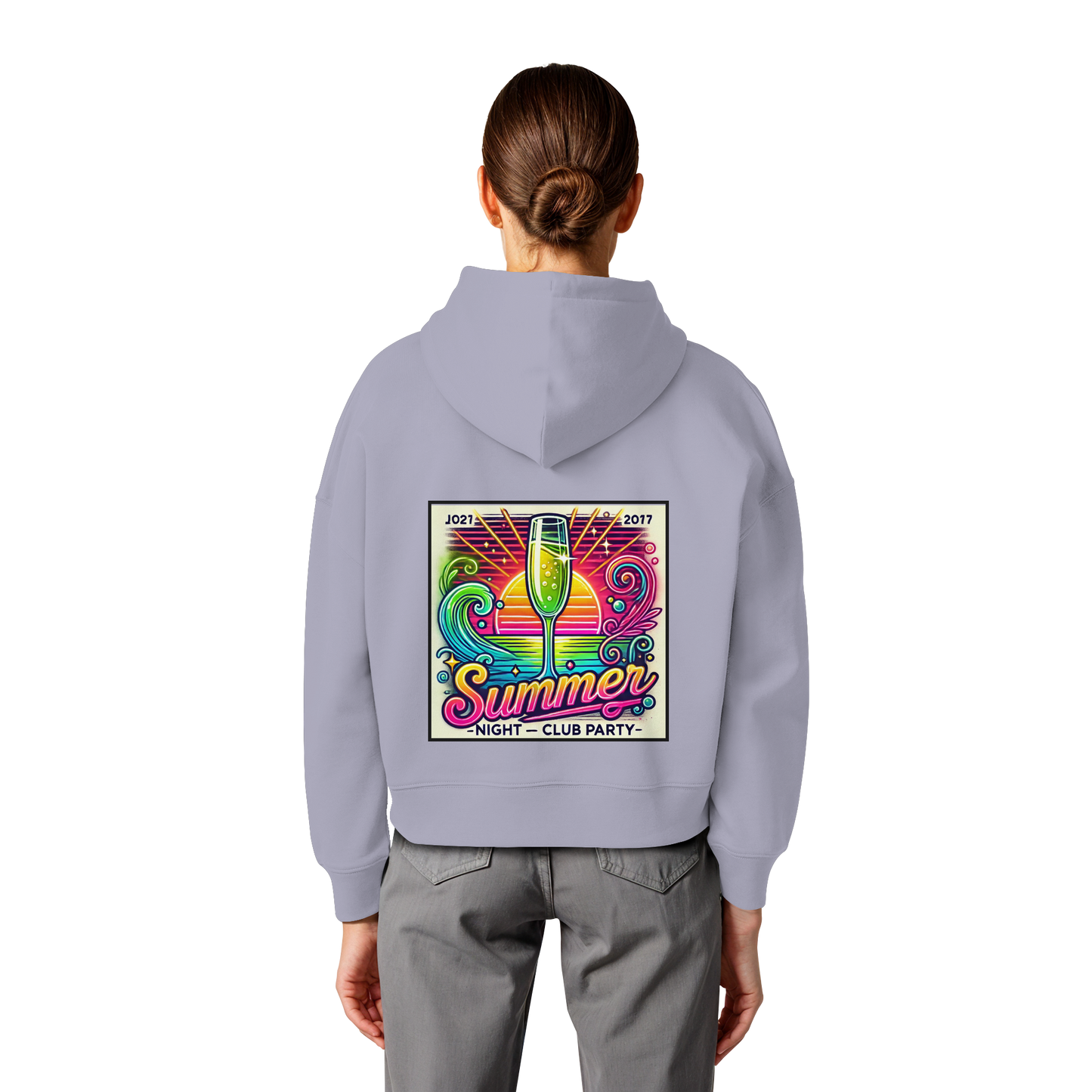 Summer Party Vibes - Womens Organic Boxcut Hoodie