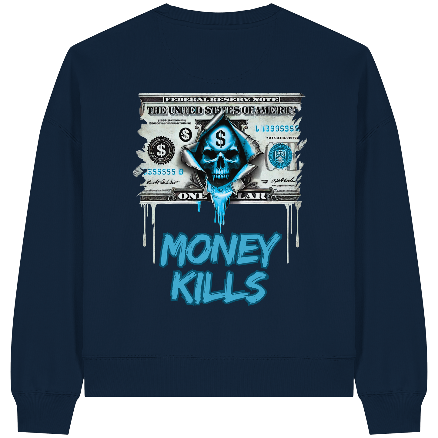 Money Kills - Womens Organic Boxcut Sweatshirt